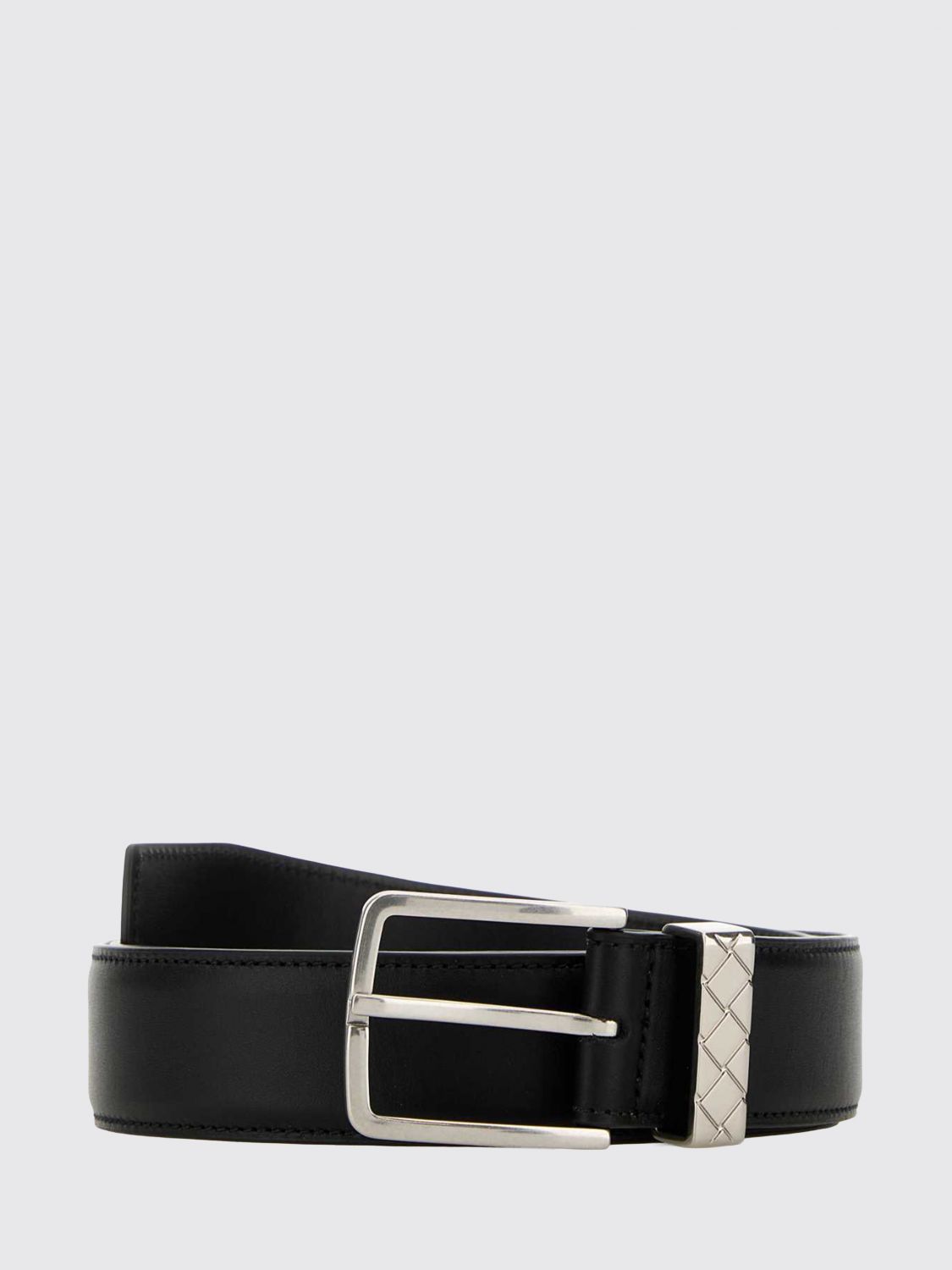 Bottega Veneta Men Bottega Veneta Classic Calfskin Leather Belt With Engraved Buckle BOTTEGA VENETA