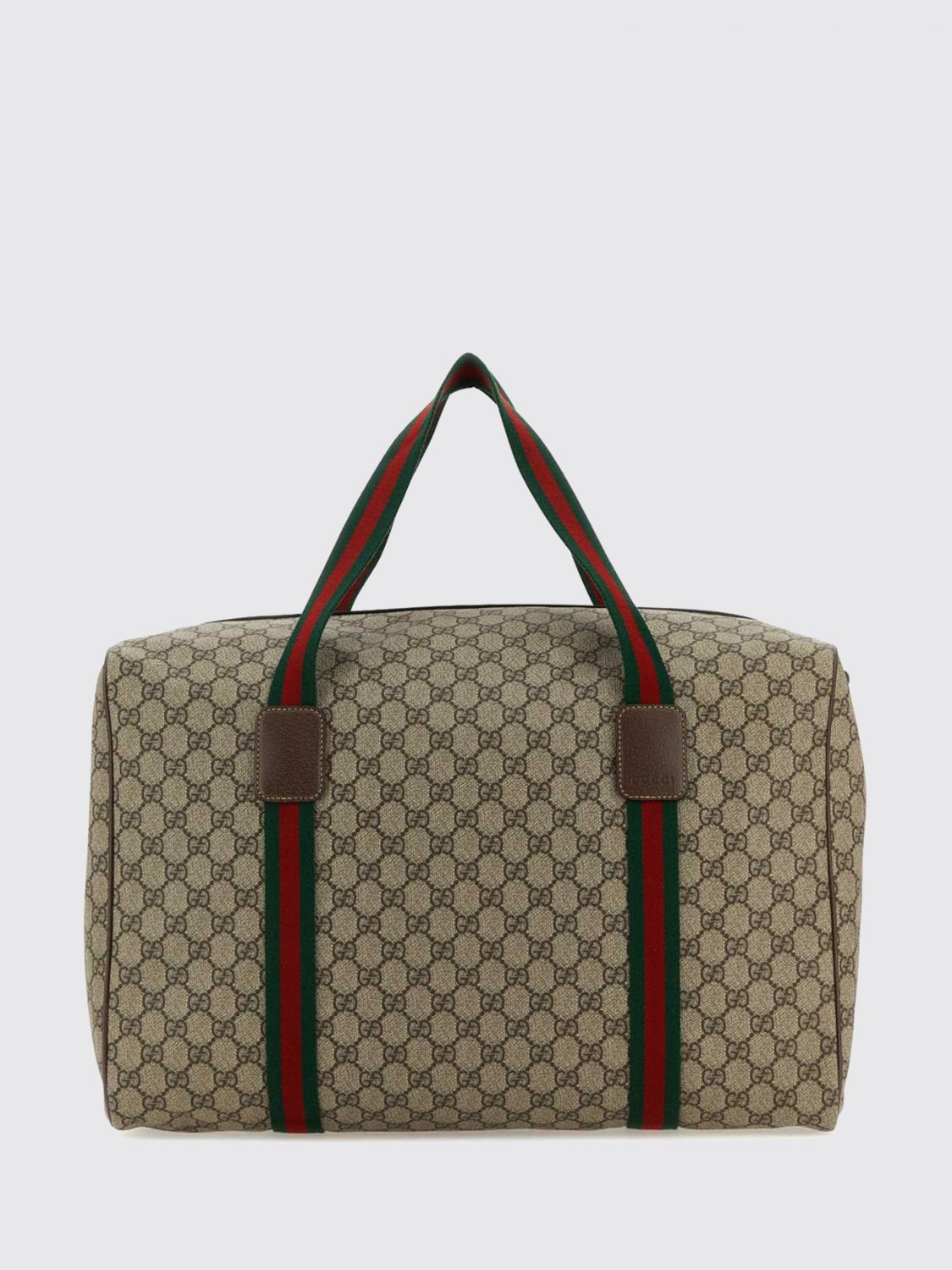 Gucci Men Monogram Gg Supreme Fabric Duffle Bag Gucci With Double Handle GUCCI