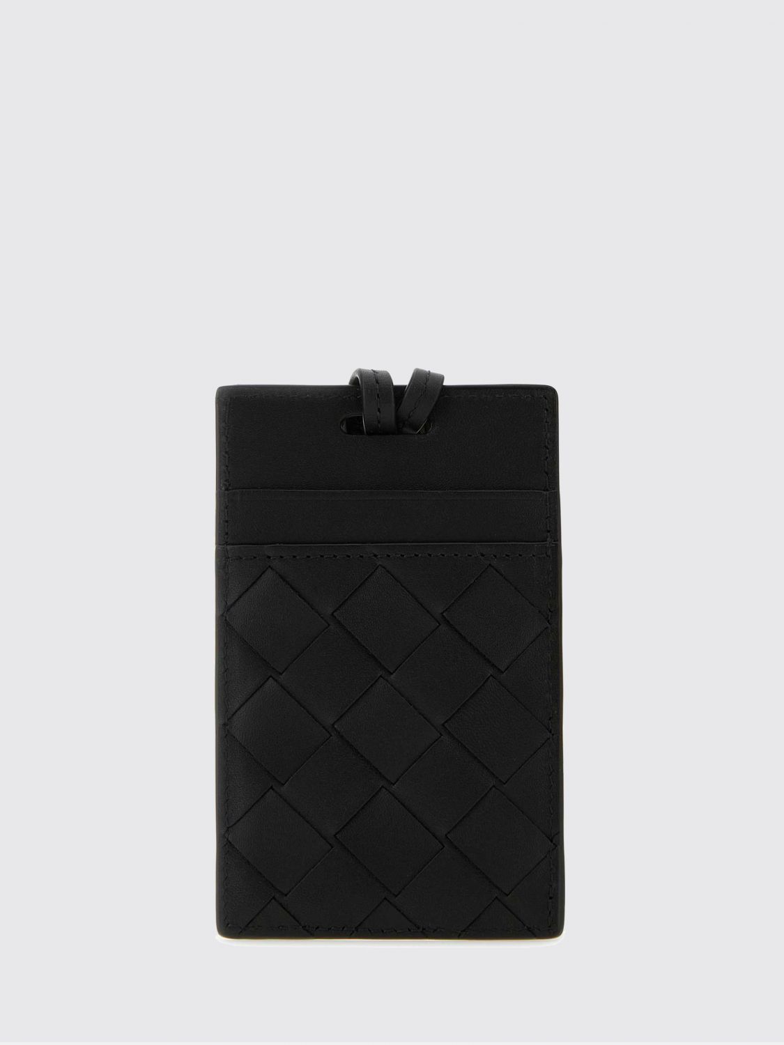 Bottega Veneta Men Bottega Veneta Intrecciato Woven Calfskin Leather Neck Card Holder BOTTEGA VENETA