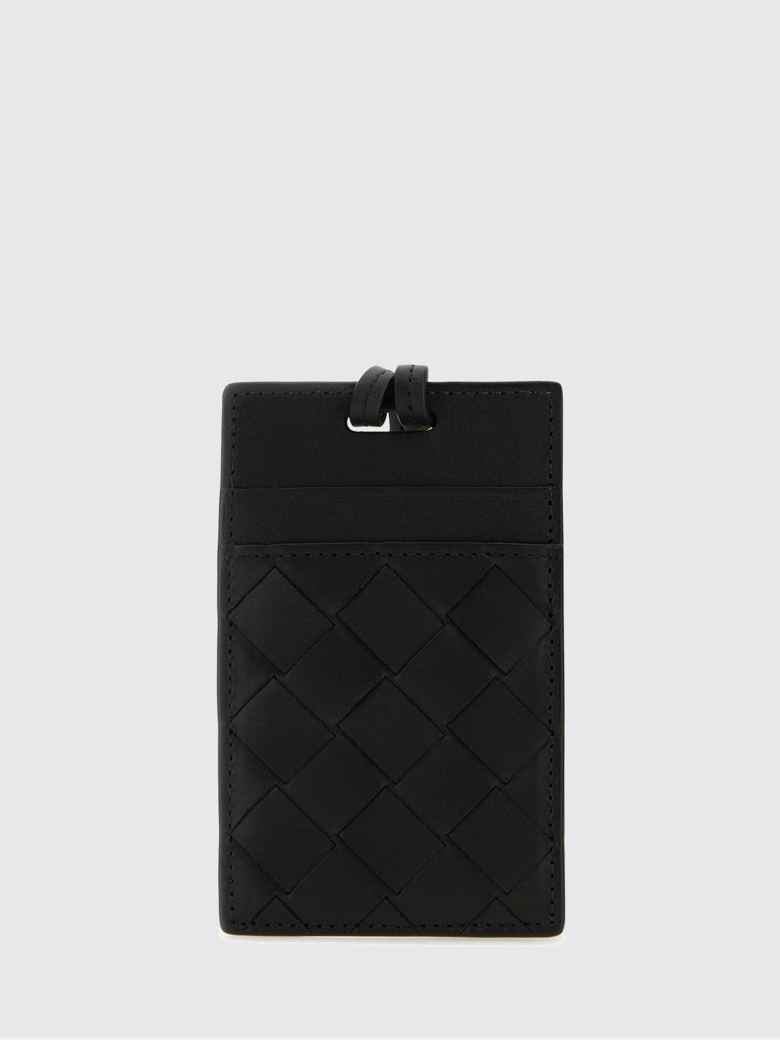 Bottega Veneta Men Bottega Veneta Intrecciato Woven Calfskin Leather Neck Card Holder BOTTEGA VENETA