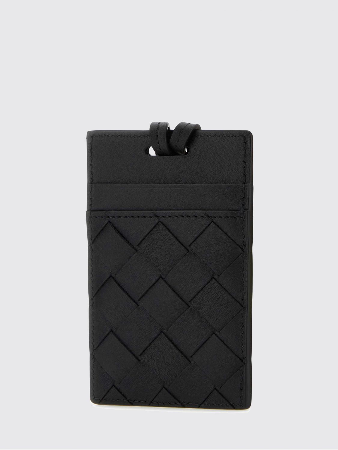 Bottega Veneta Men Bottega Veneta Intrecciato Woven Calfskin Leather Neck Card Holder BOTTEGA VENETA