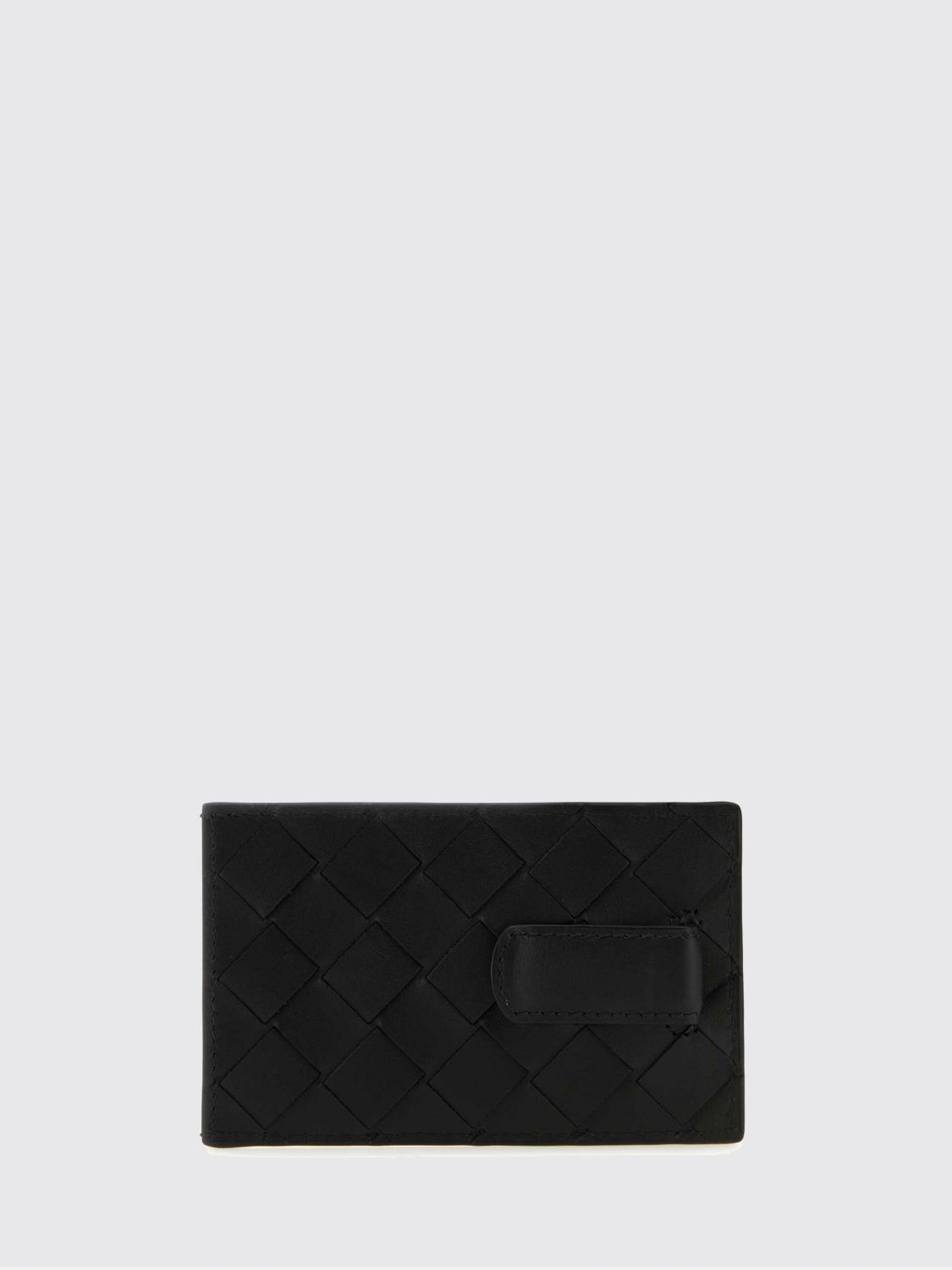 Bottega Veneta Men Bottega Veneta Intrecciato Woven Calfskin Leather Flat Card Holder BOTTEGA VENETA