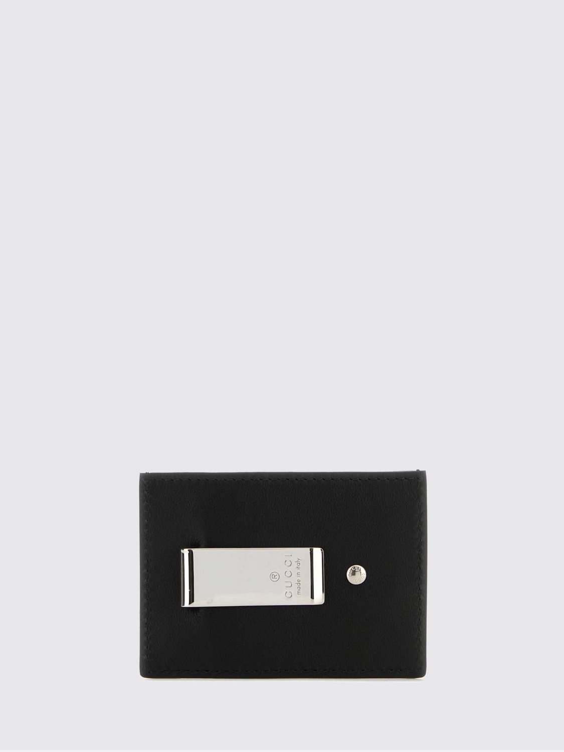 Gucci Men Gg Monogram Leather Card Holder Gucci With Money Clip GUCCI