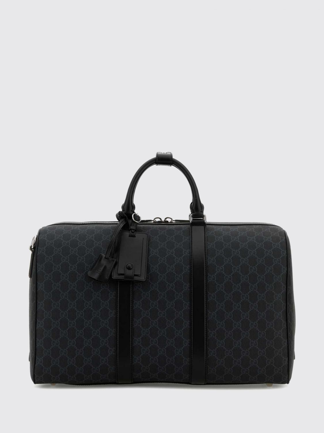 Gucci Men Gg Supreme Duffle Bag Gucci With Leather Handles And Padlock GUCCI