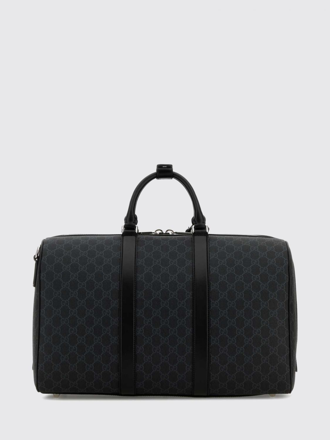 Gucci Men Gg Supreme Duffle Bag Gucci With Leather Handles And Padlock GUCCI