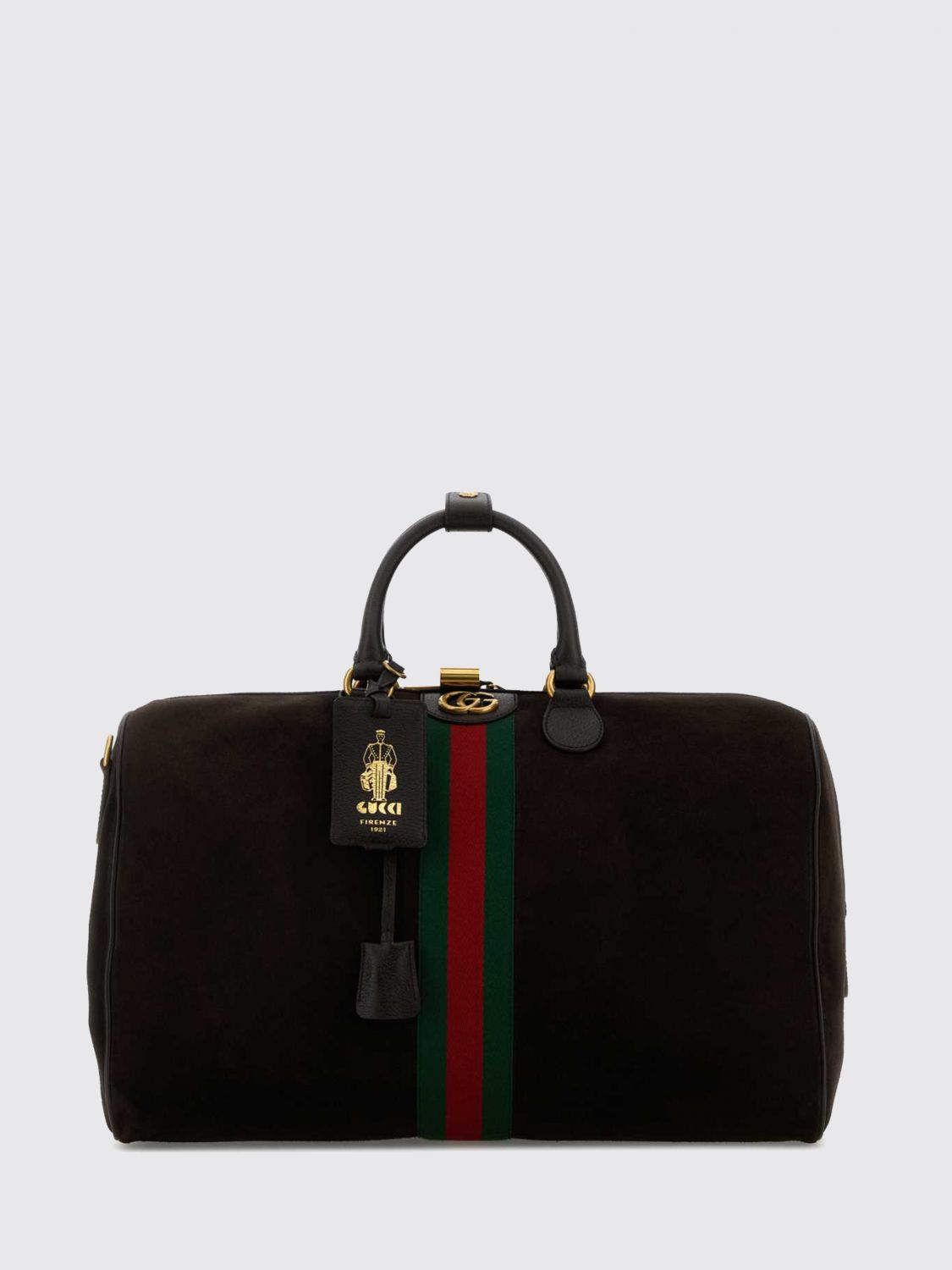 Gucci Women Gucci Savoy Medium Suede Monogram Travel Bag GUCCI