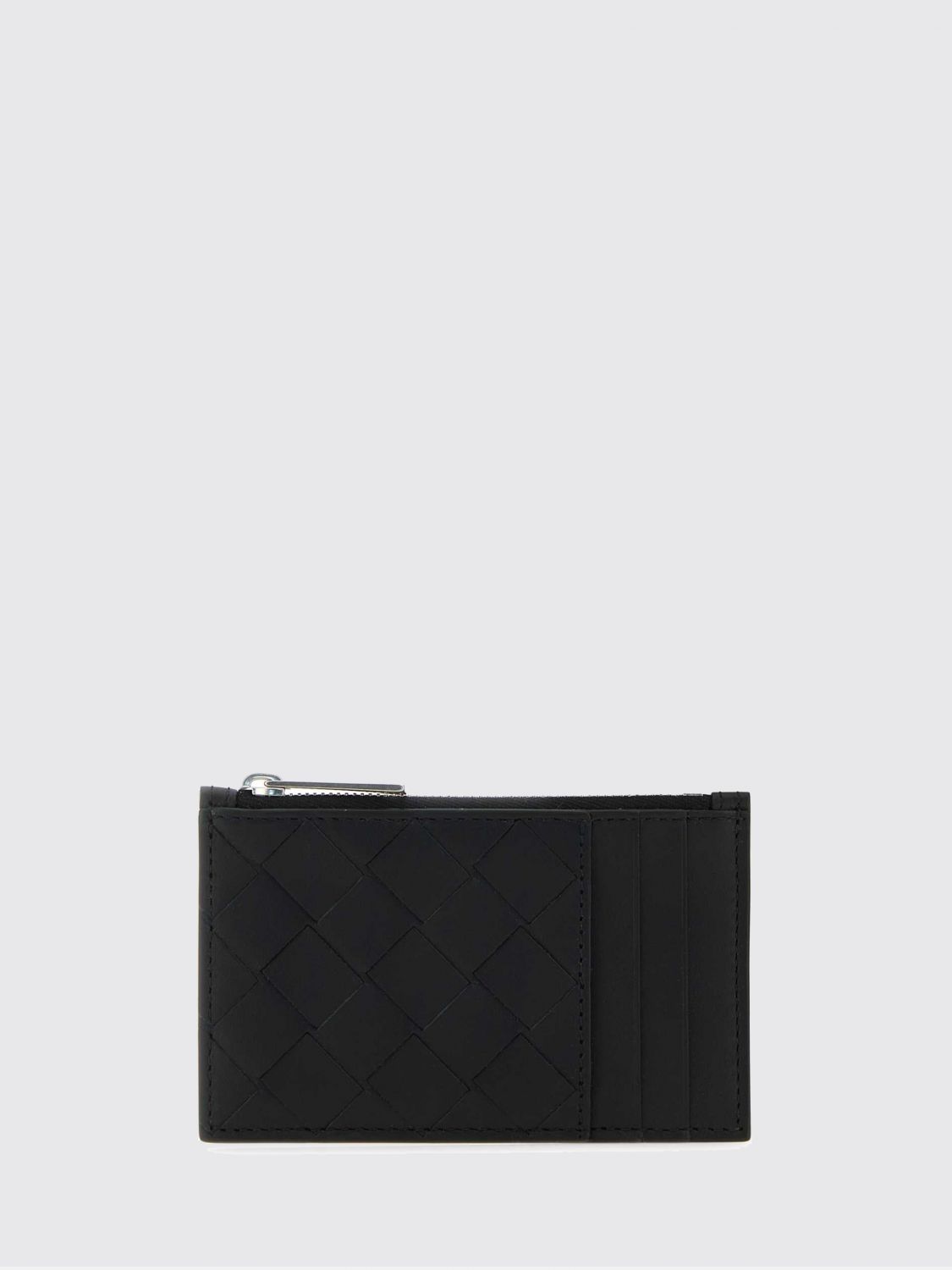 Bottega Veneta Men Bottega Veneta Intrecciato Leather Card Holder With Zipped Coin Purse BOTTEGA VENETA