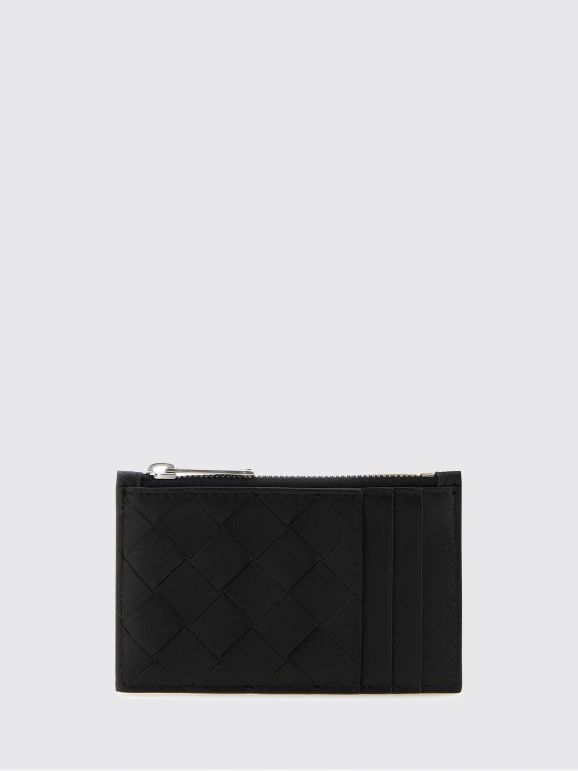 Bottega Veneta Men Woven Calfskin Card Holder Bottega Veneta With Zip And Six Slots BOTTEGA VENETA