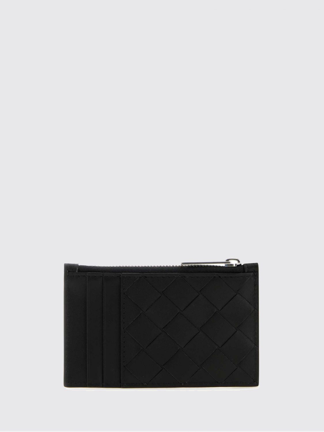 Bottega Veneta Men Woven Calfskin Card Holder Bottega Veneta With Zip And Six Slots BOTTEGA VENETA