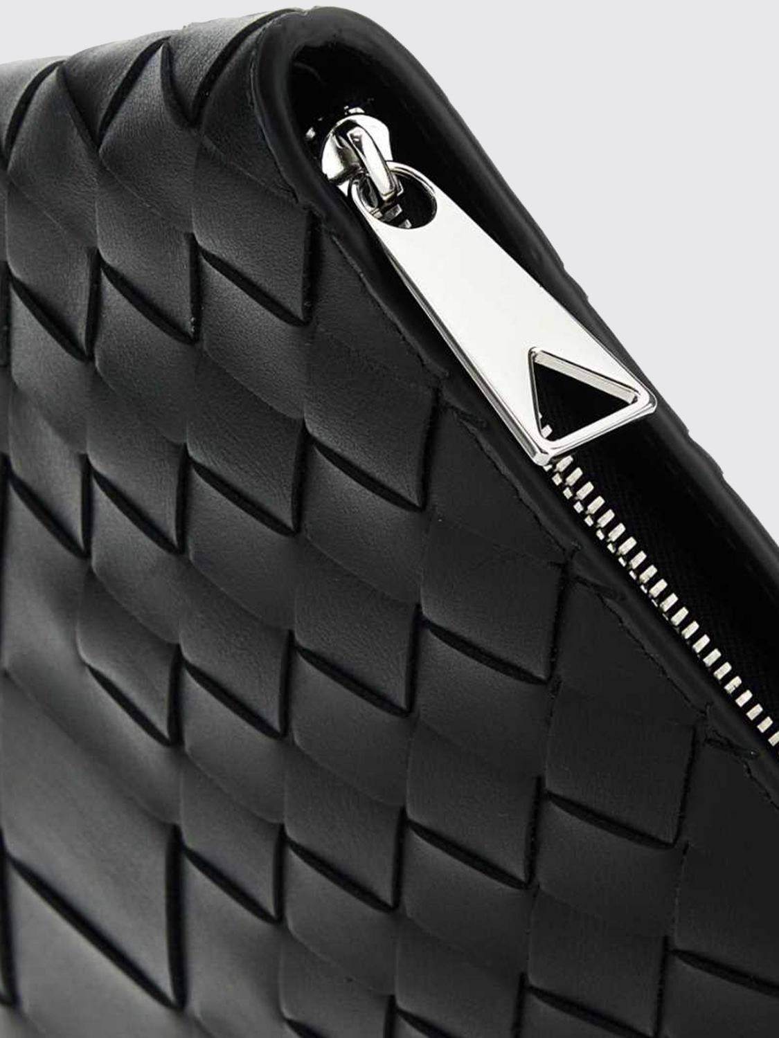 Bottega Veneta Men Bottega Veneta Intrecciato Black Leather Document Holder BOTTEGA VENETA