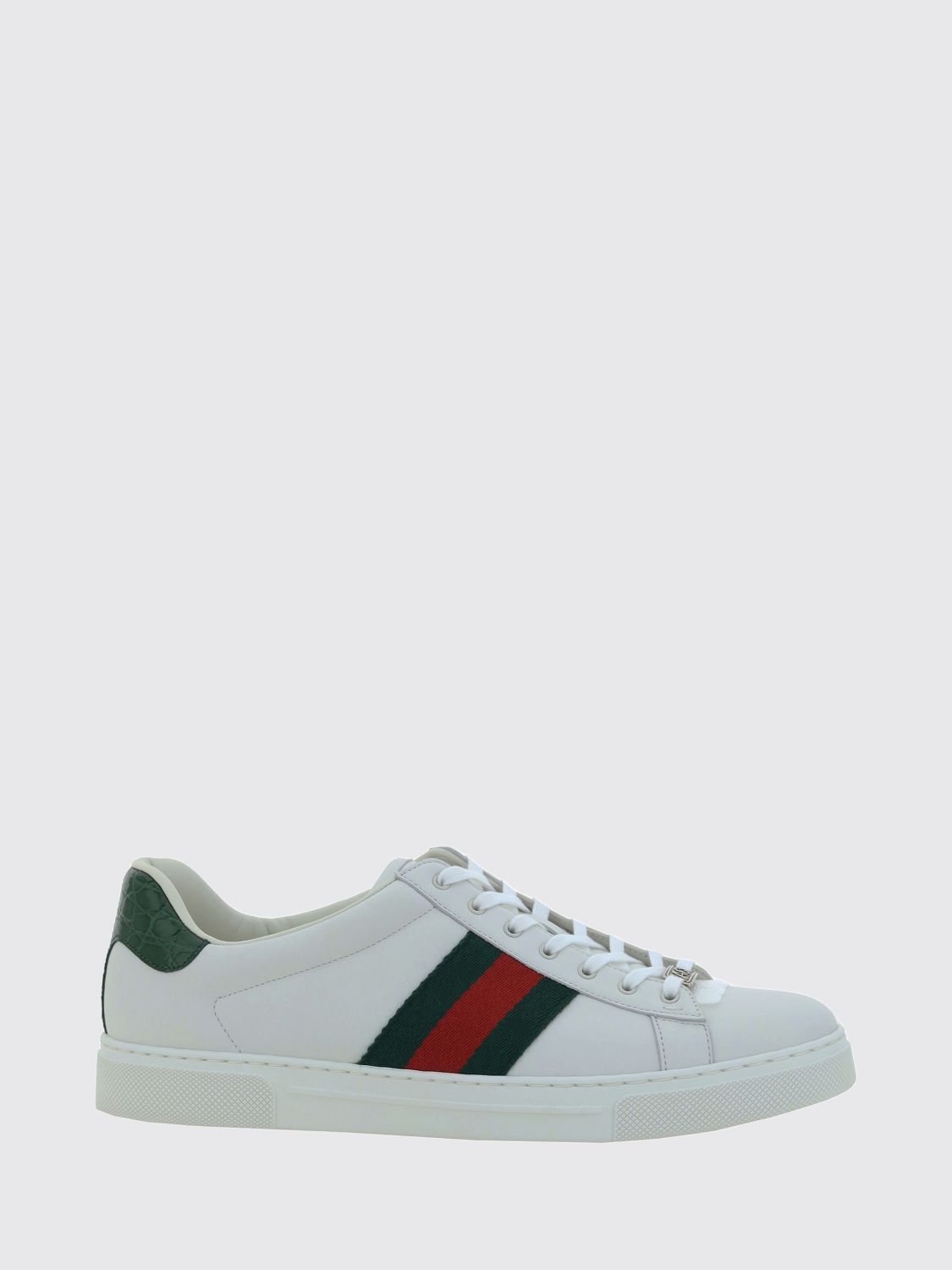 Gucci Men Ace Smooth Calfskin Leather Sneakers Gucci With Web Detail GUCCI