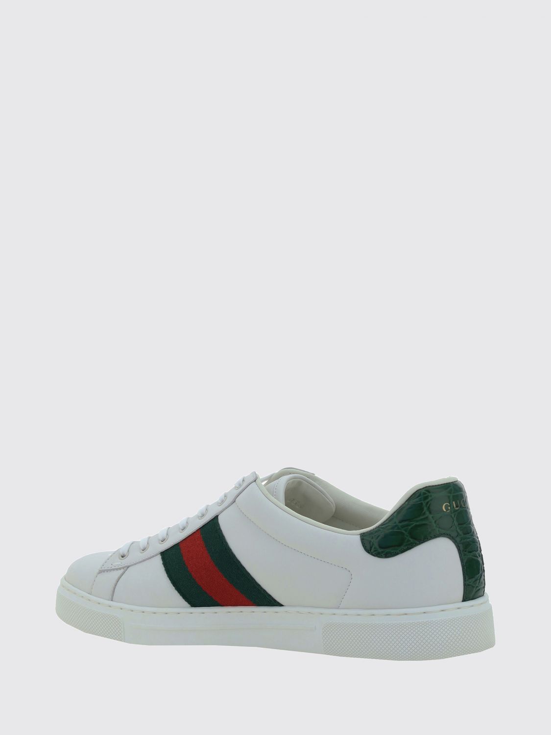 Gucci Men Ace Smooth Calfskin Leather Sneakers Gucci With Web Detail GUCCI
