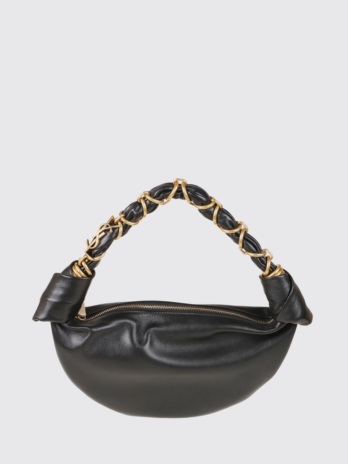 Saint Laurent Women Amalia Smooth Lambskin Hobo Bag Saint Laurent With Ysl Monogram.