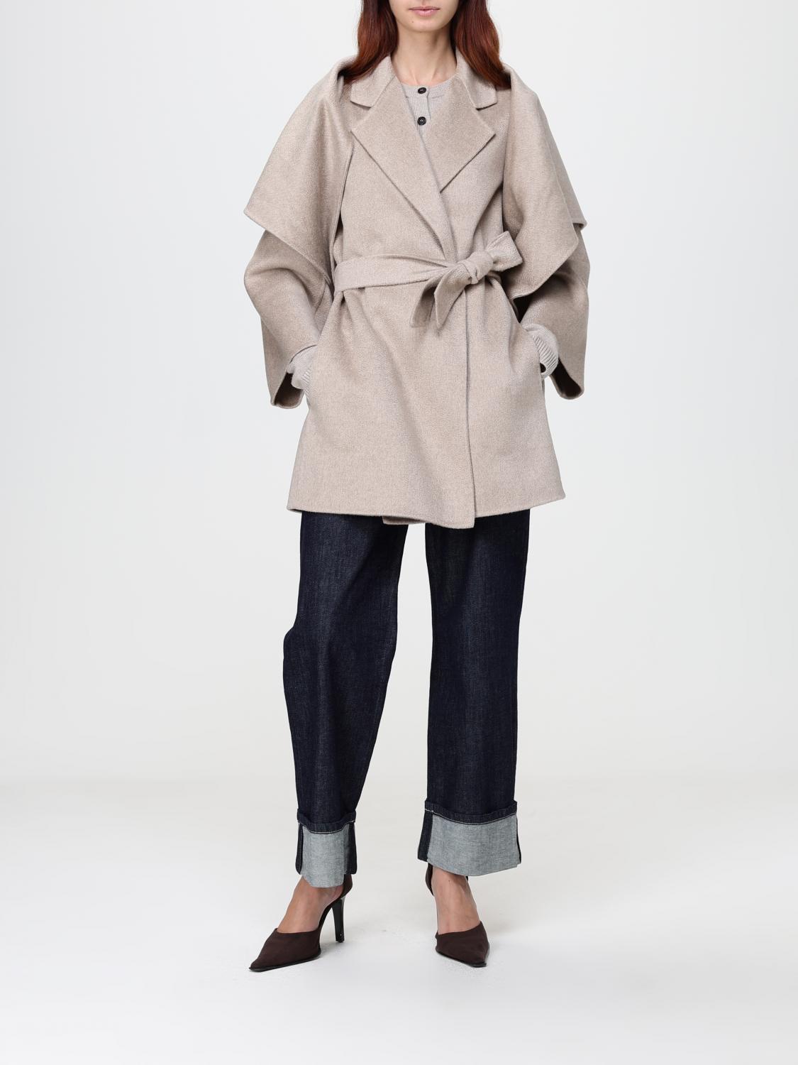 Max Mara Women Short Robe Coat Max Mara In Pure Cashmere With Shawl Collar And Belt MAX MARA
