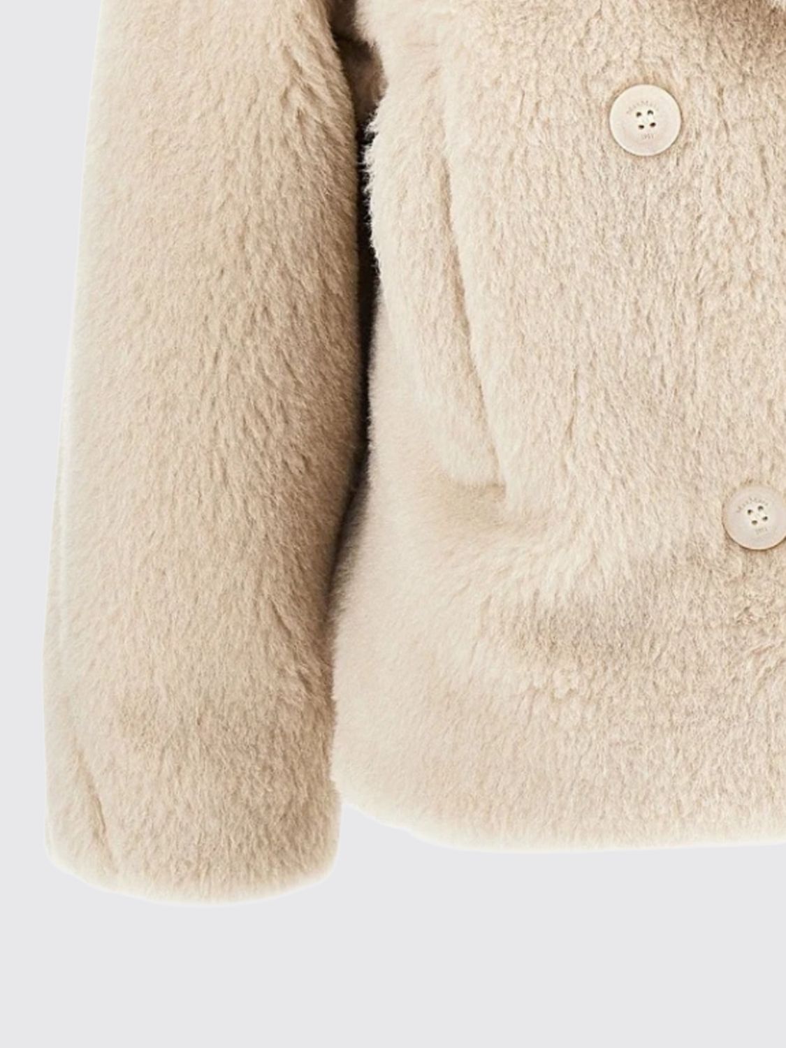 Max Mara Women Short Double-Breasted Faux-Fur Effect Coat Max Mara In A Wool Blend MAX MARA