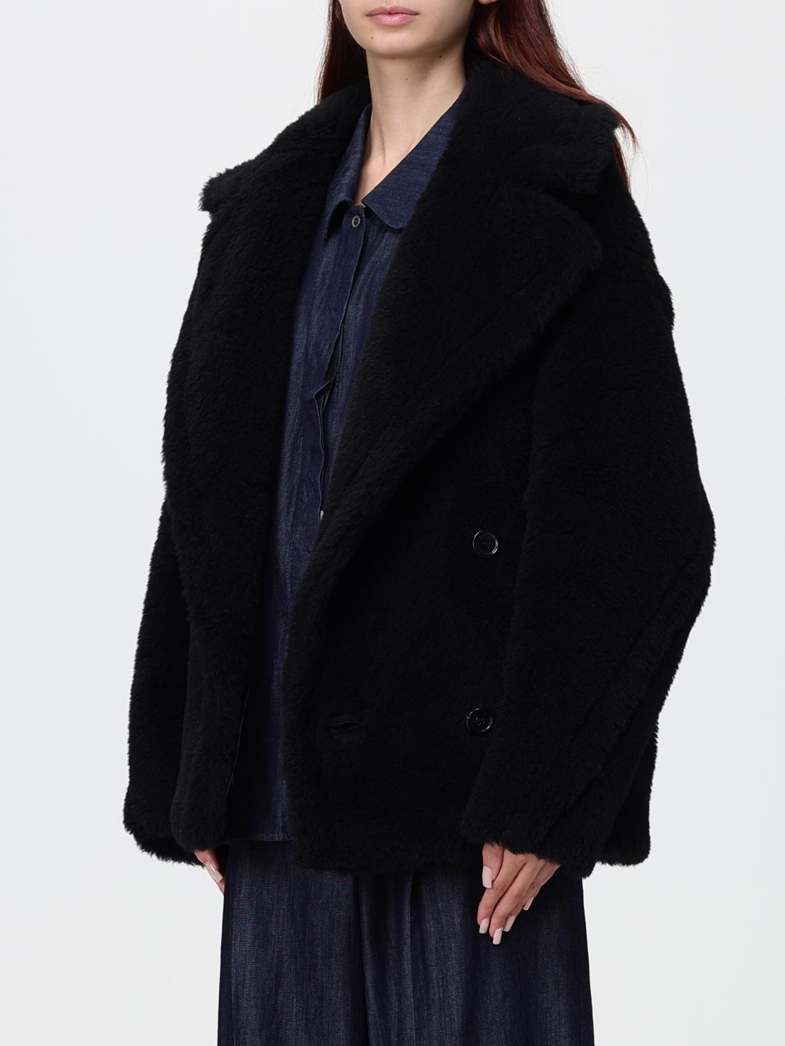 Max Mara Women Short Double-Breasted Faux-Fur Effect Coat Max Mara In A Wool Blend MAX MARA