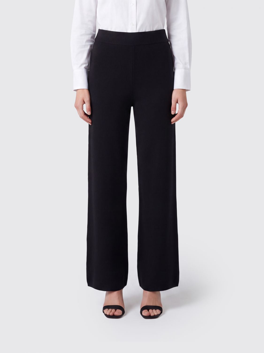 Max Mara Women High-Waisted Wide Leg Knit Trousers Max Mara In A Wool Blend MAX MARA