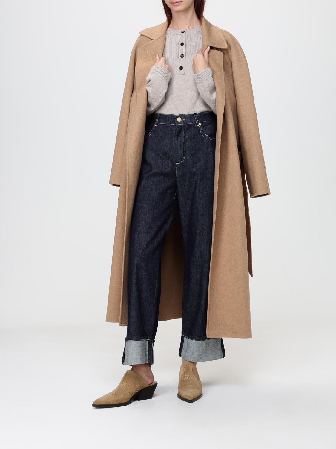 Max Mara Women Max Mara Long Camel Wool Robe Coat With Belt MAX MARA