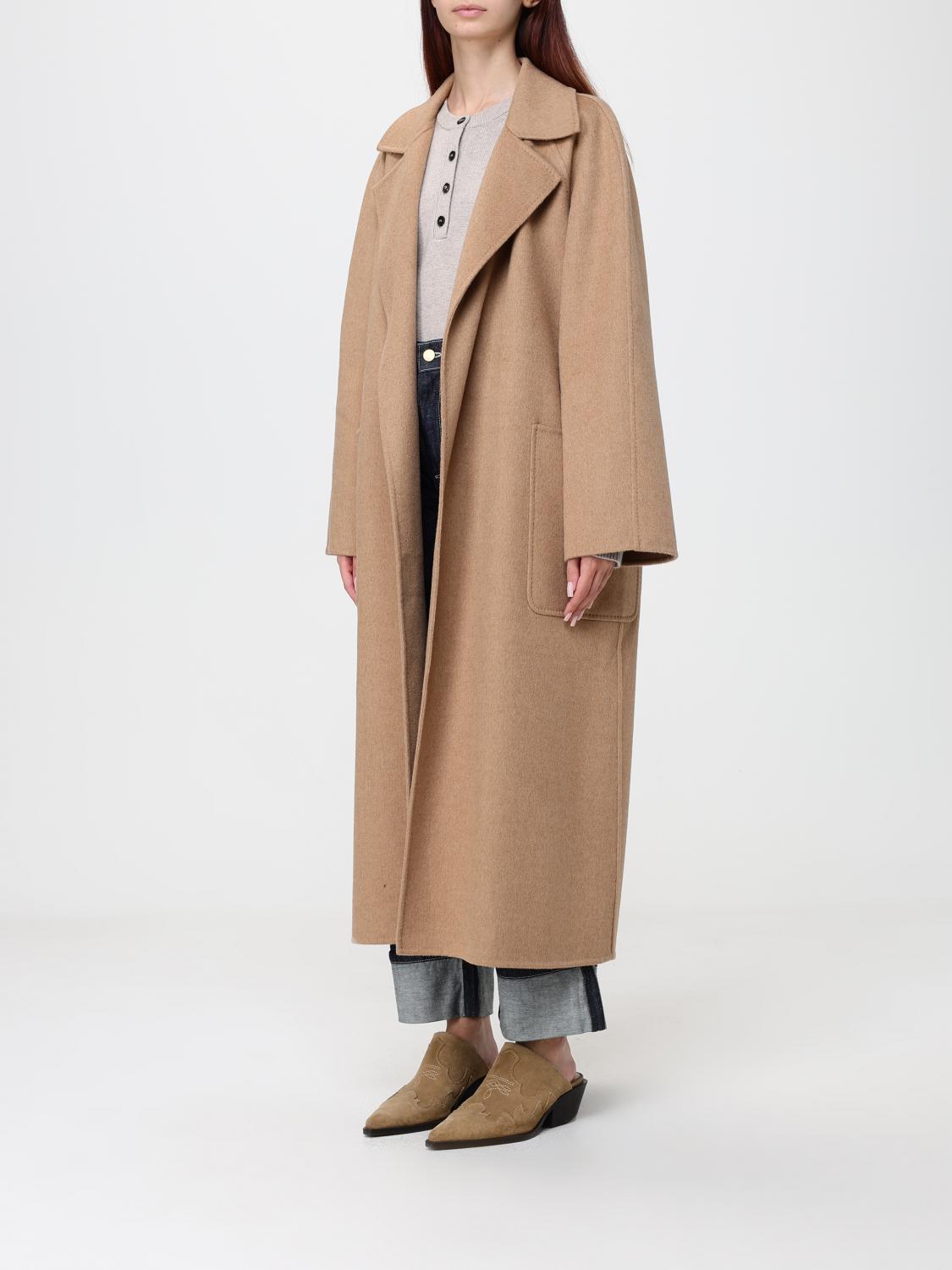Max Mara Women Max Mara Long Camel Wool Robe Coat With Belt MAX MARA