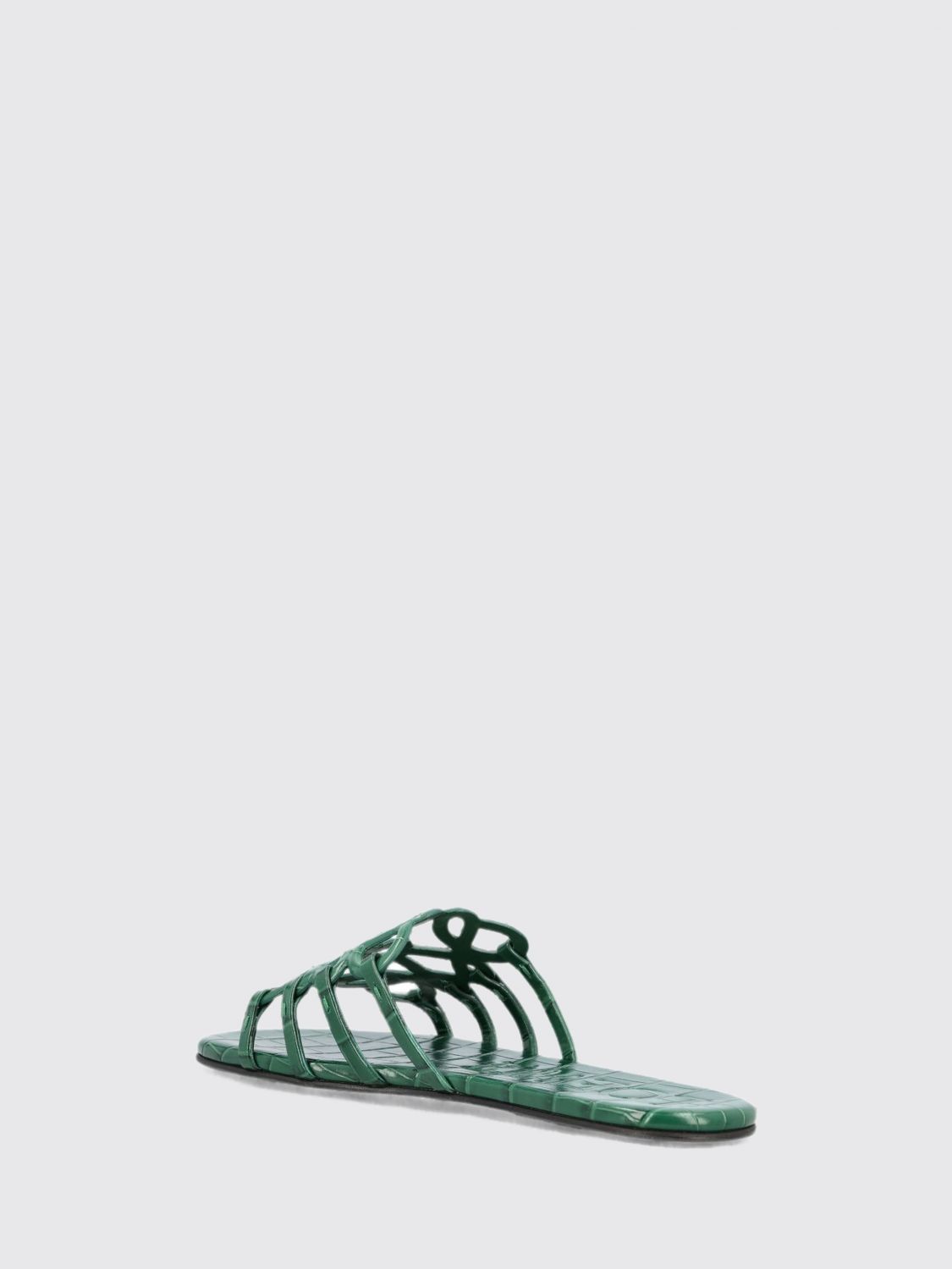 Loewe Women Anagram Petal Croc-Effect Leather Mule Sandals Loewe LOEWE