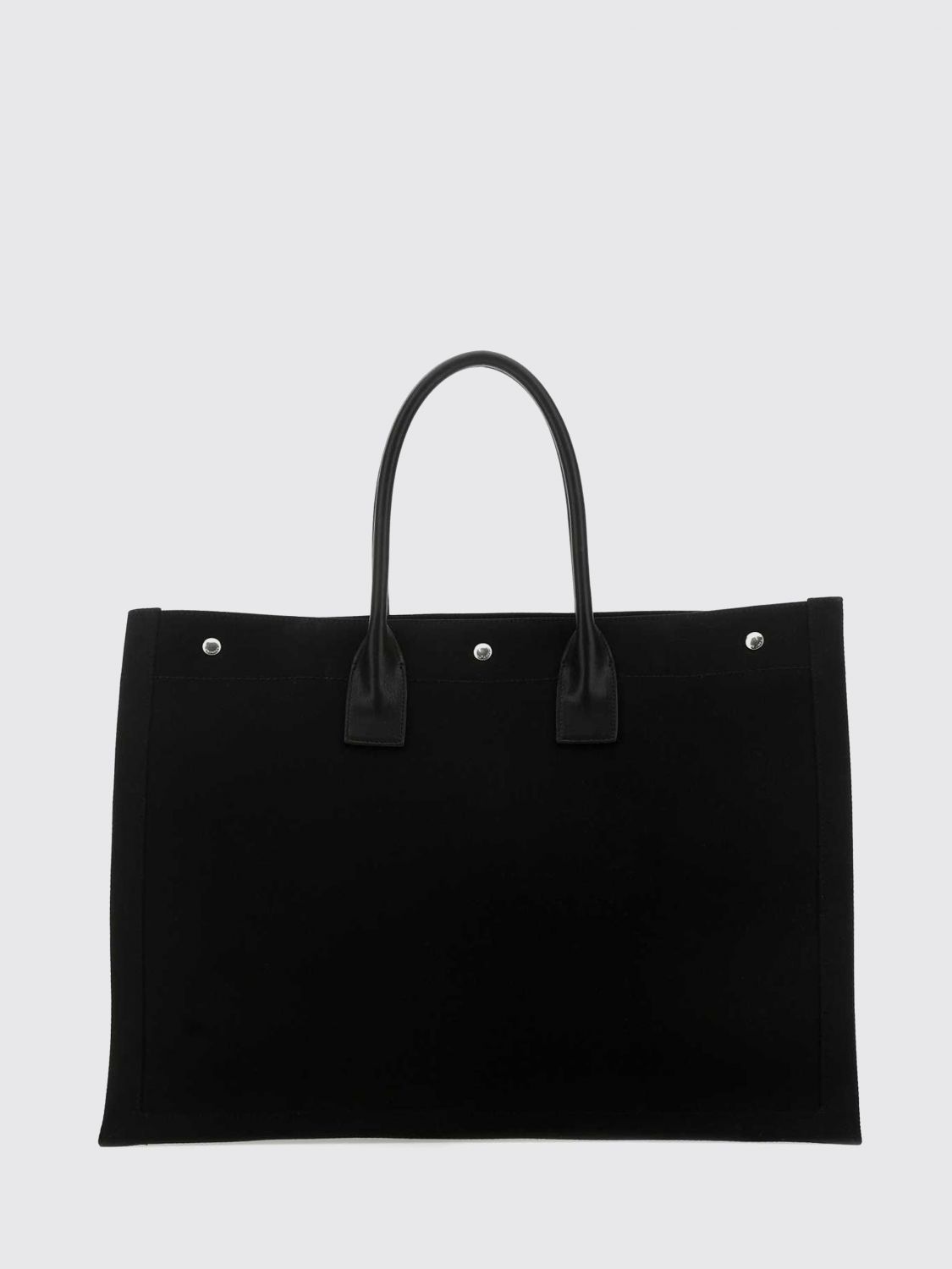 Saint Laurent Men Rive Gauche Saint Laurent Tote Bag In Linen And Cotton With Leather Handles SAINT LAURENT