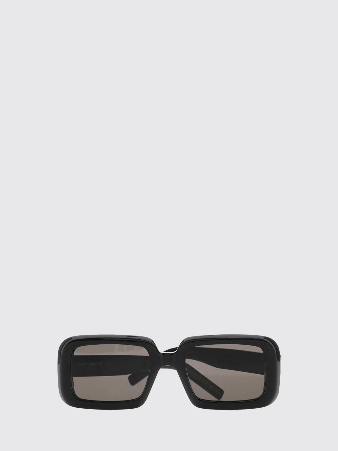 Saint Laurent Women Saint Laurent Rectangular Black Acetate Sunglasses With Printed Logo On The Temples SAINT LAURENT