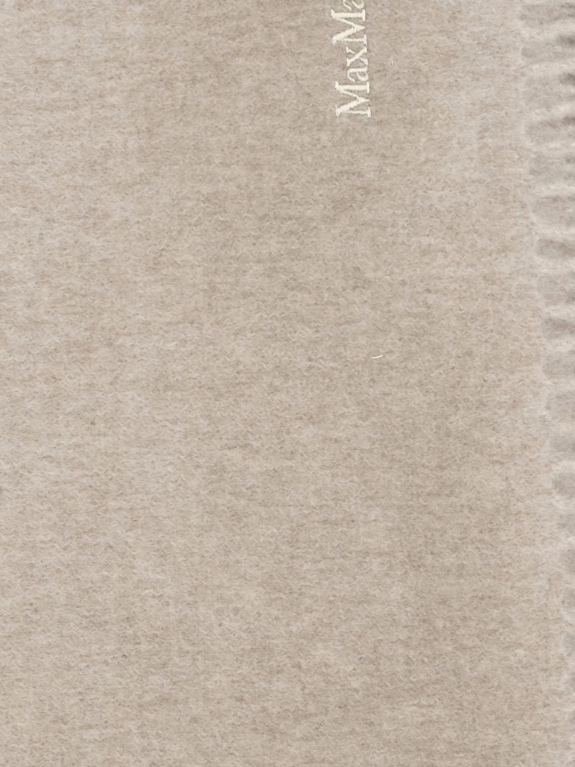 Max Mara Women Max Mara Beige Pure Cashmere Scarf With Fringe Trim MAX MARA