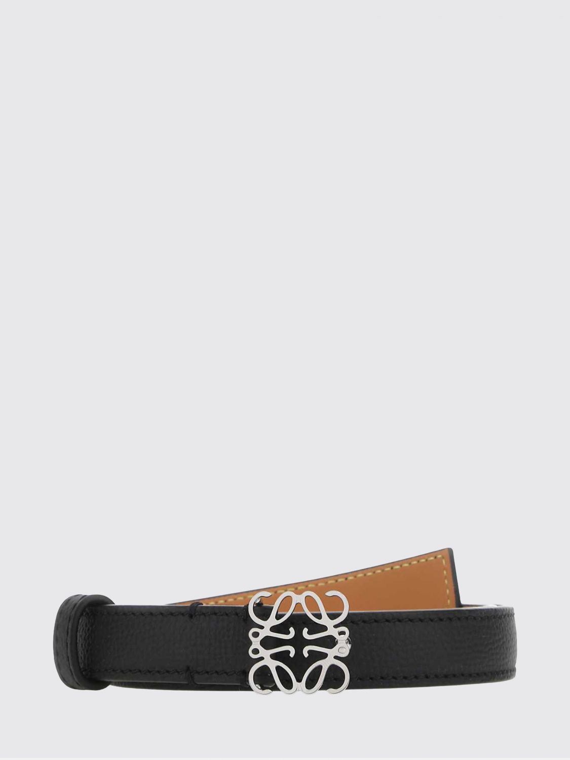 Loewe Women Loewe Calf Leather Belt With Silver-Tone Metal Logo Buckle LOEWE