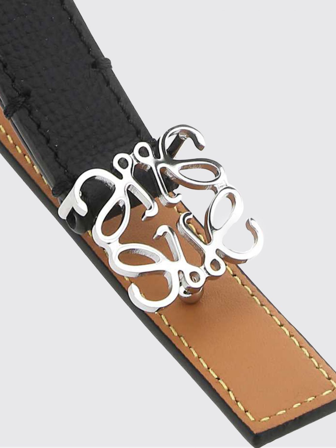 Loewe Women Loewe Calf Leather Belt With Silver-Tone Metal Logo Buckle LOEWE