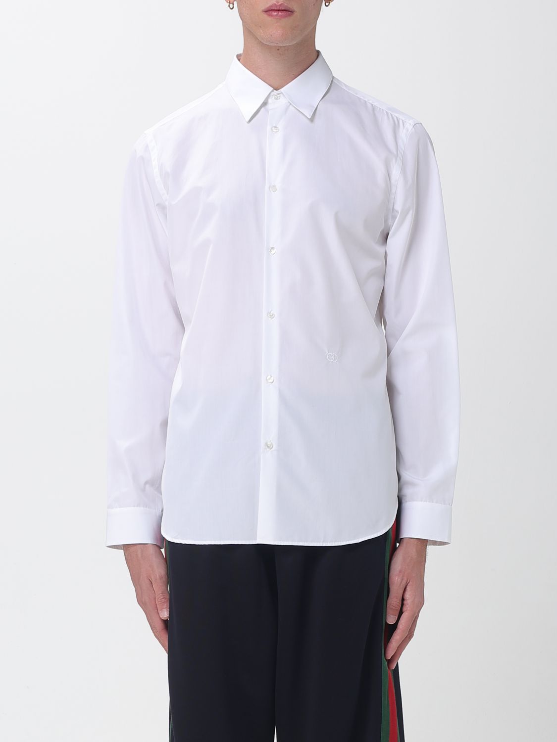 Gucci Men Slim Fit Cotton Poplin Shirt Gucci With French Collar GUCCI