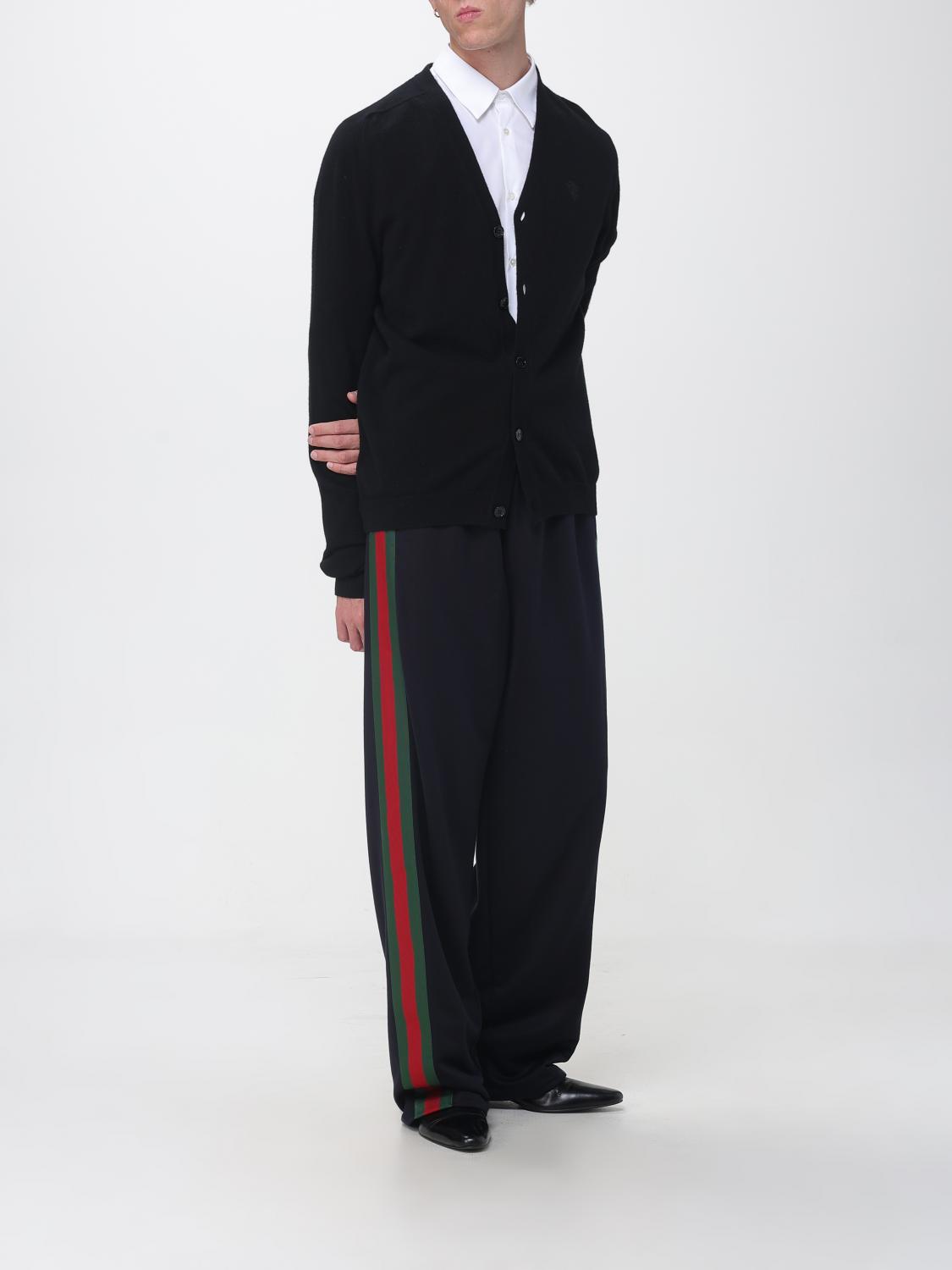 Gucci Men V-Neck Gucci Cardigan Jumper In Cashmere With Tone-On-Tone Embroidered Logo GUCCI