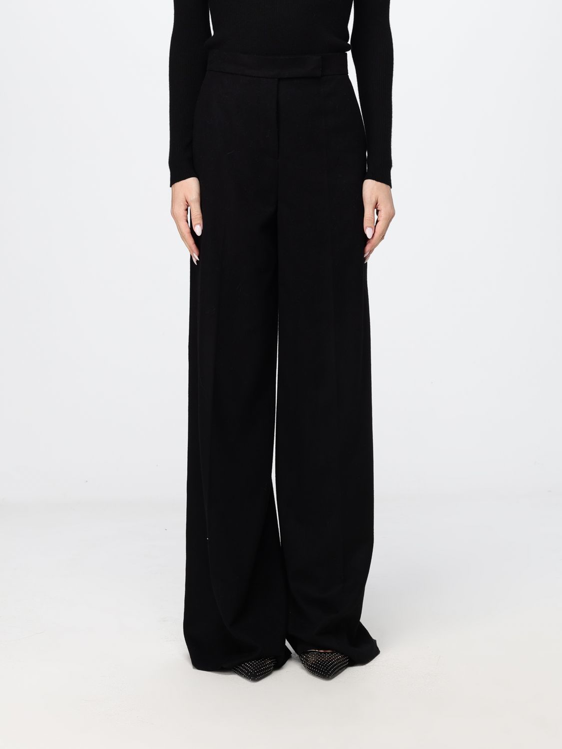 Max Mara Women Max Mara High-Waisted Wide-Leg Palazzo Trousers In Pure Camel Wool MAX MARA