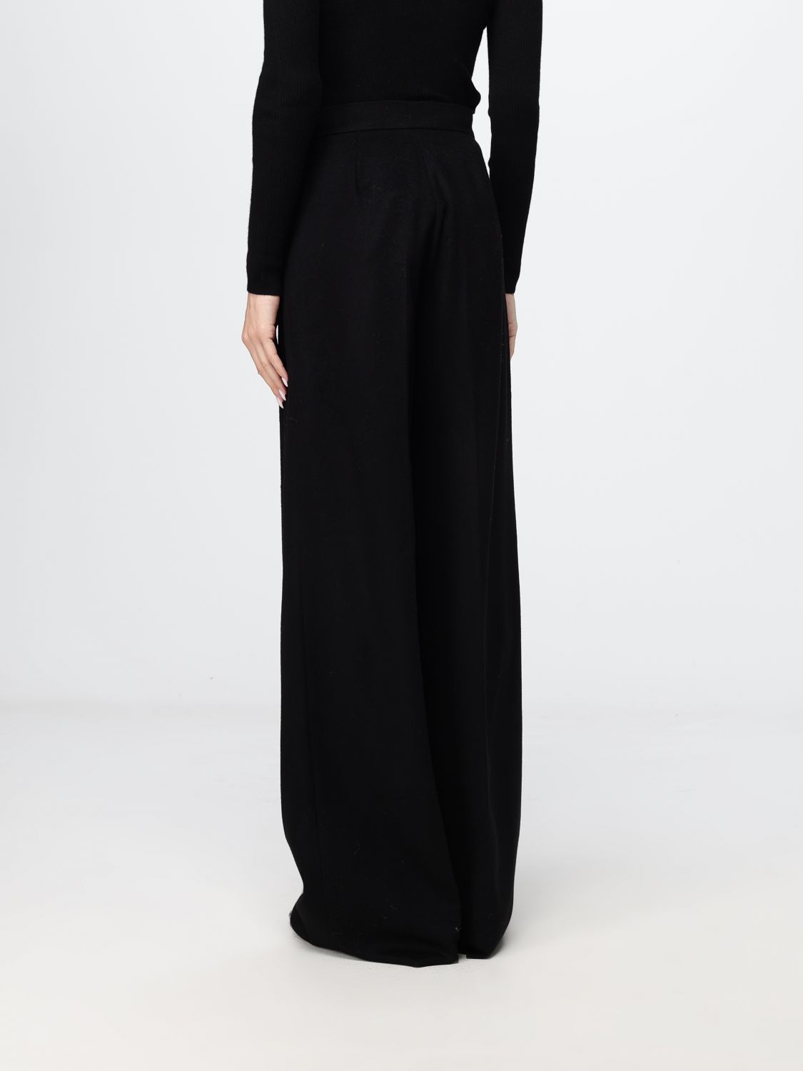 Max Mara Women Max Mara High-Waisted Wide-Leg Palazzo Trousers In Pure Camel Wool MAX MARA