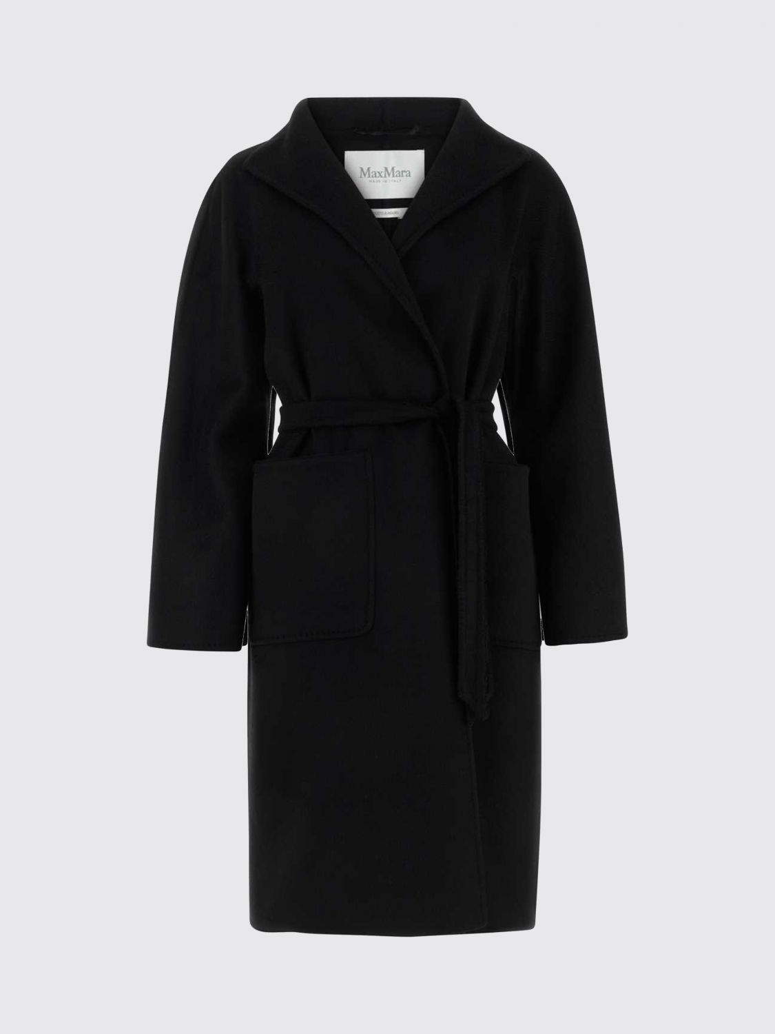 Max Mara Women Max Mara Long Robe Coat In Pure Cashmere With Waist Belt MAX MARA