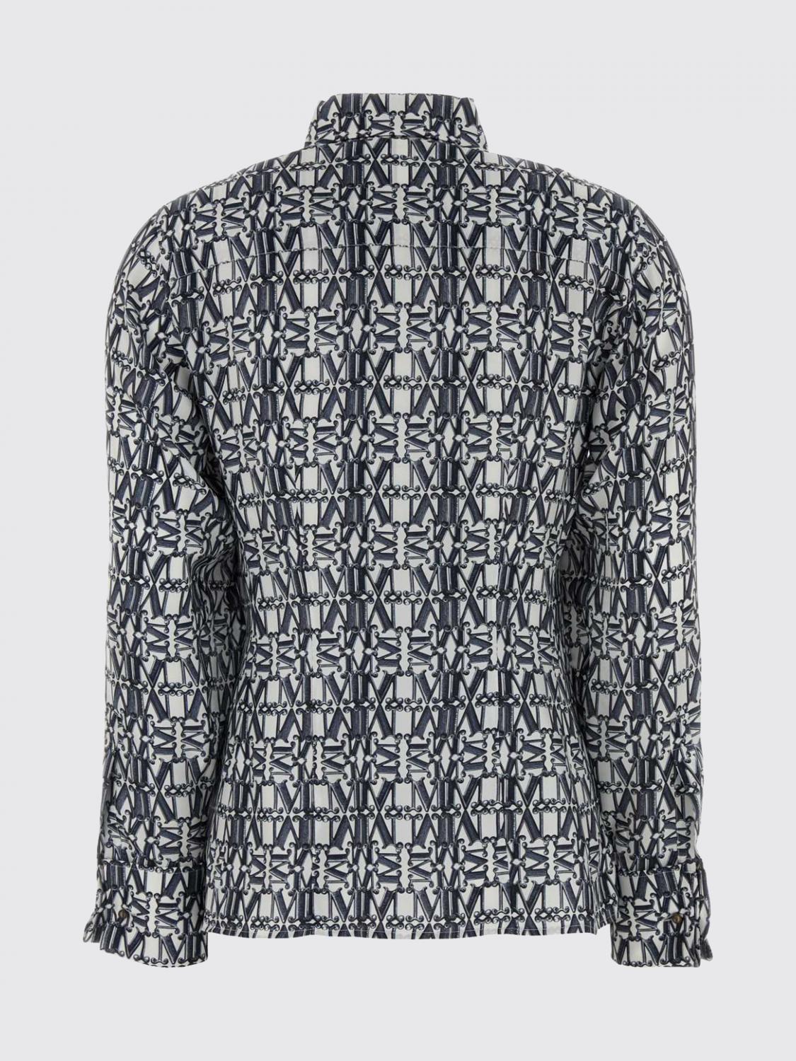 Max Mara Women Monogram Print Pure Silk Shirt Max Mara With French Collar MAX MARA