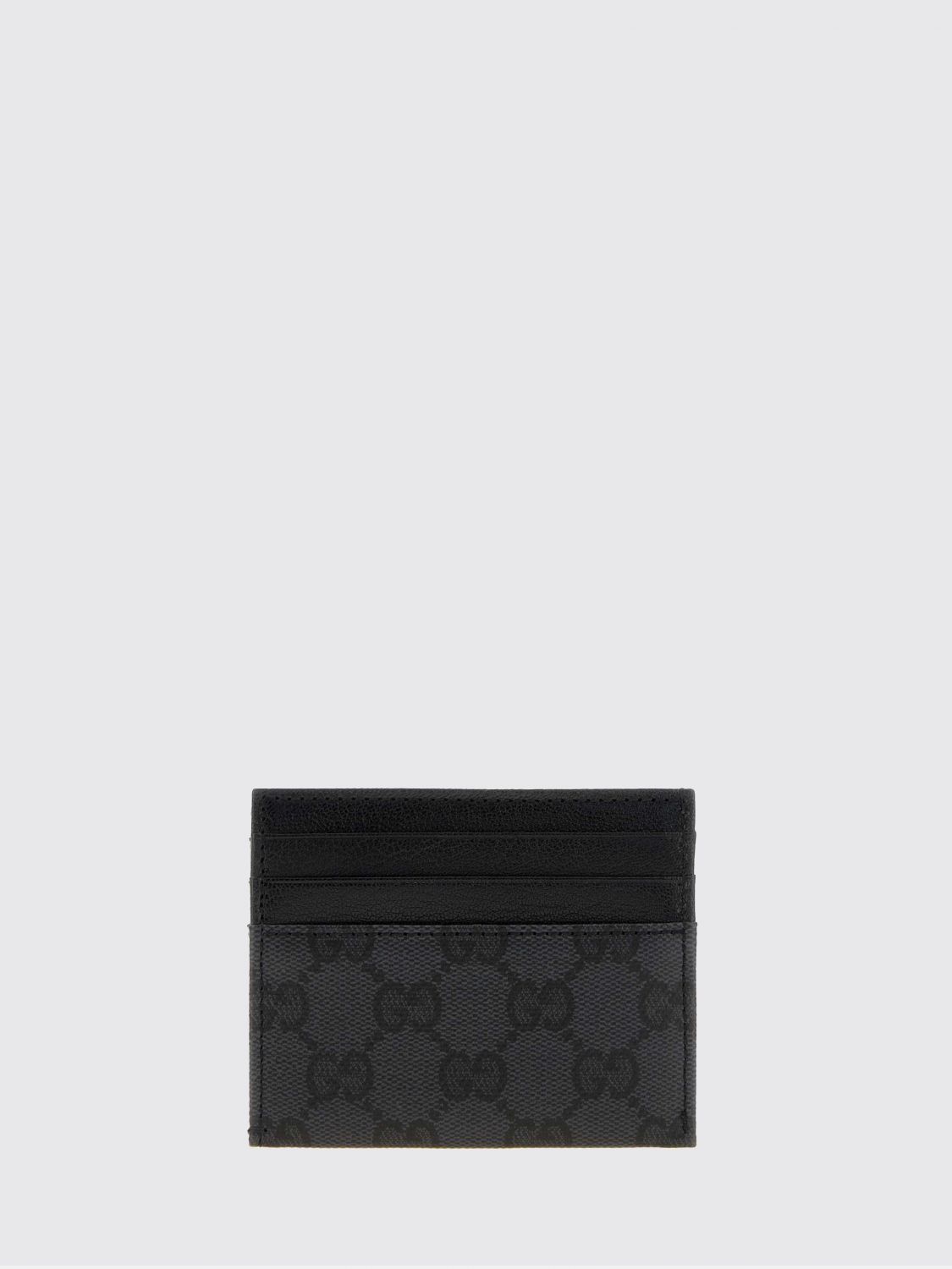 Gucci Men Gucci Gg Supreme Monogram Flat Card Holder With Leather Trim GUCCI