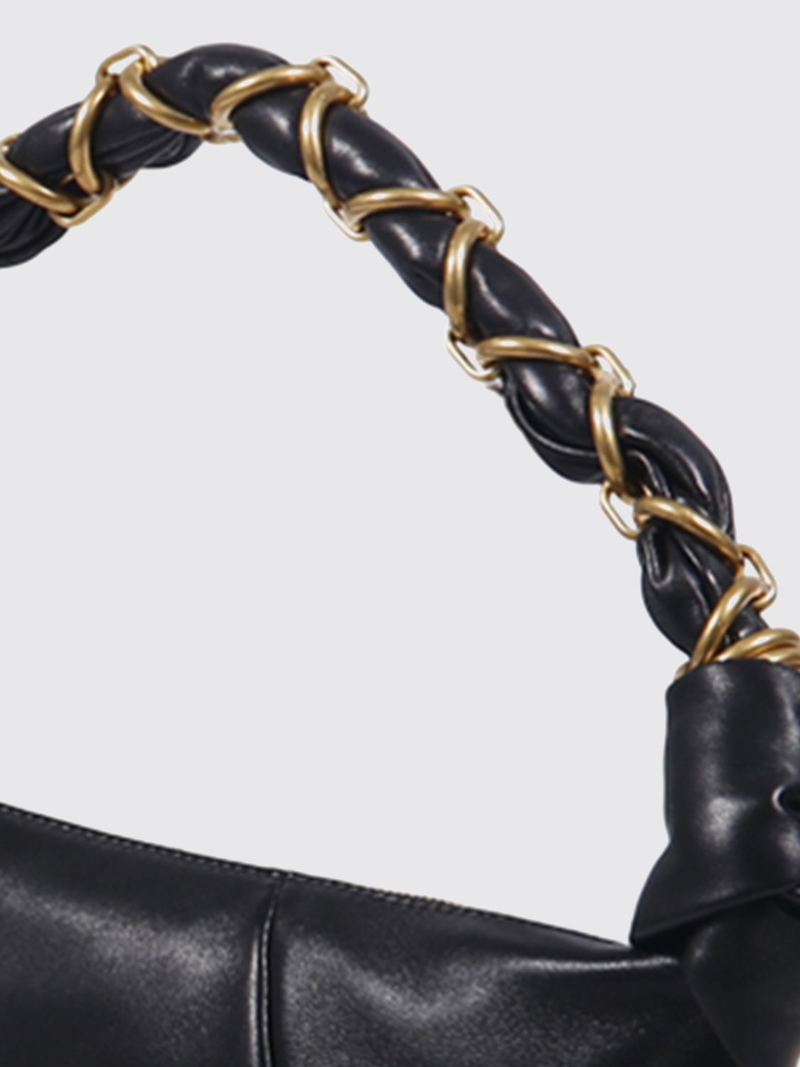 Saint Laurent Women Amalia Lambskin Hobo Bag Saint Laurent With Woven Handle SAINT LAURENT