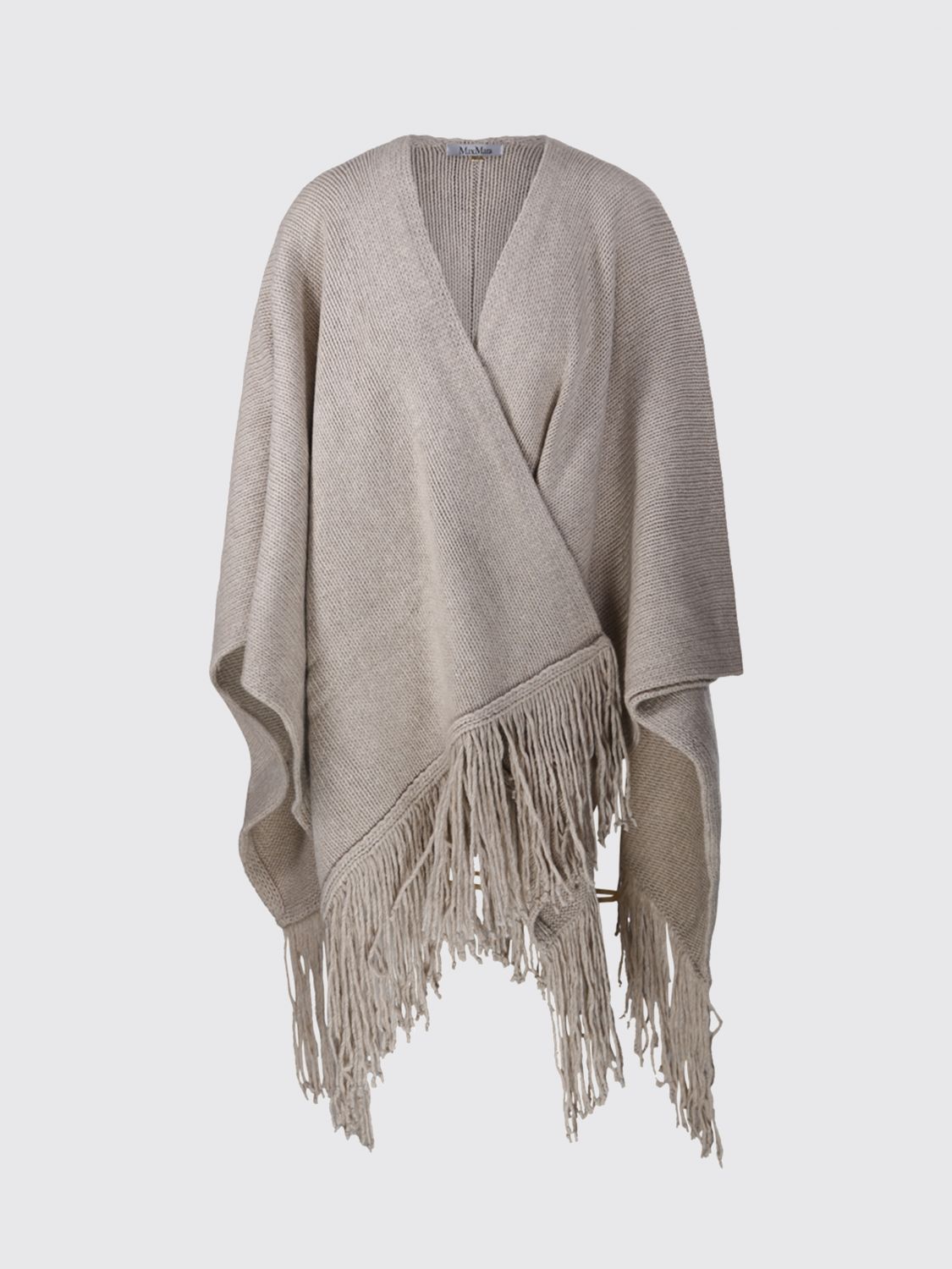 Max Mara Women Max Mara Knee-Length Wrap Cape In Wool And Cashmere With Fringed Hem MAX MARA
