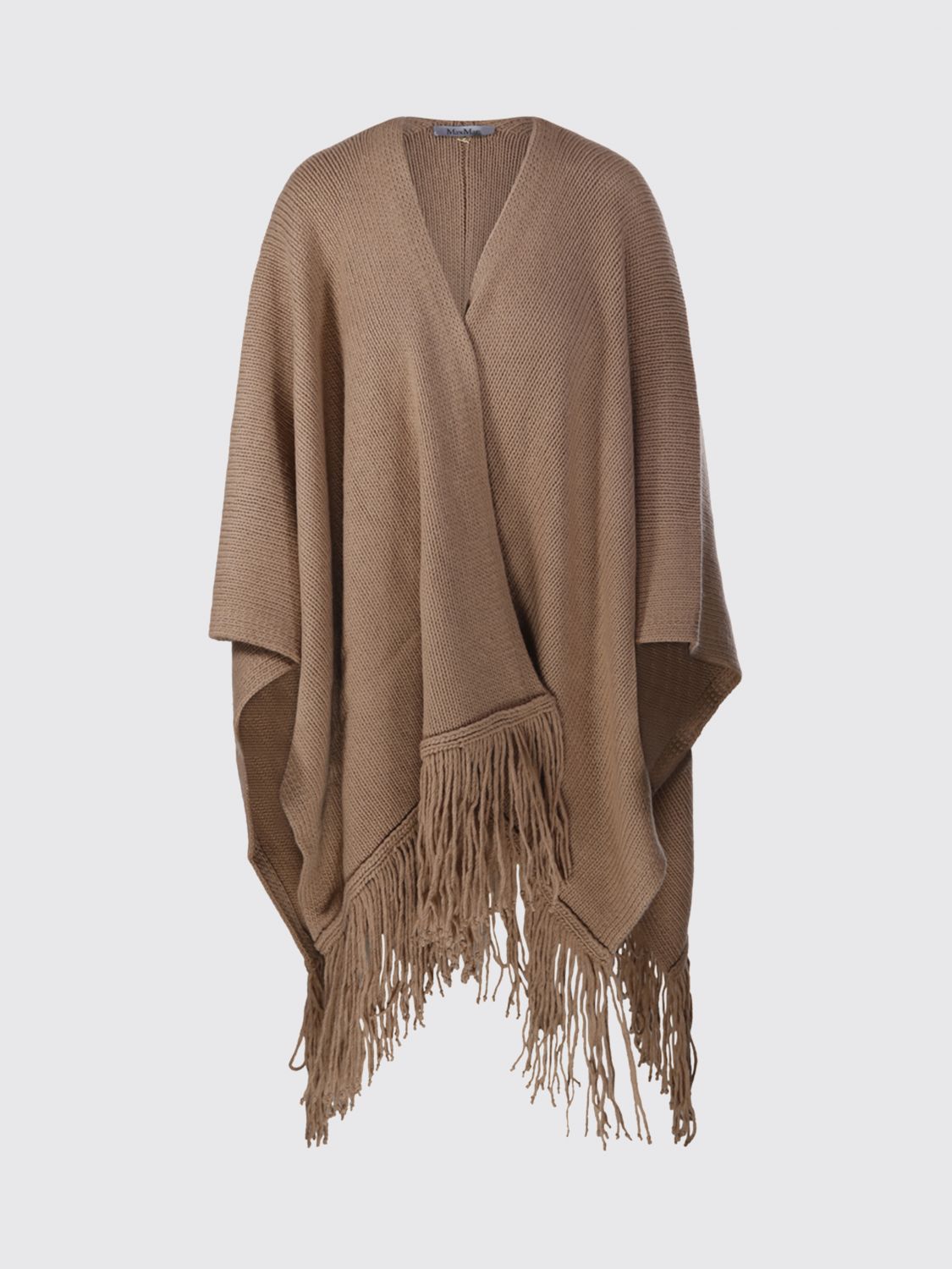Max Mara Women Max Mara Knee-Length Wrap Cape In Wool And Cashmere With Fringed Hem MAX MARA
