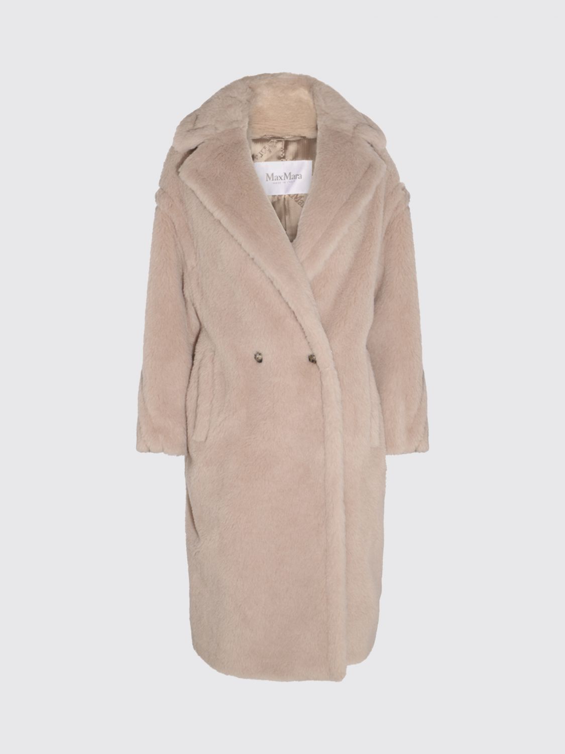 Max Mara Women Double-Breasted Wool Blend Teddy Coat Max Mara With Dropped Shoulders MAX MARA