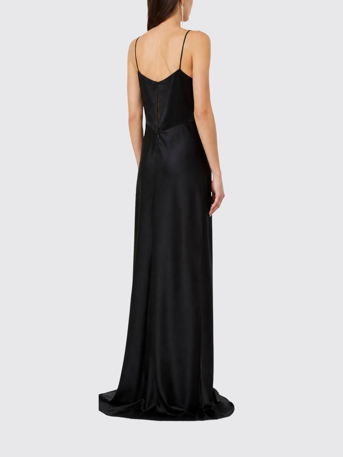 Max Mara Women Max Mara Long Satin V-Neck Evening Gown With Small Train MAX MARA