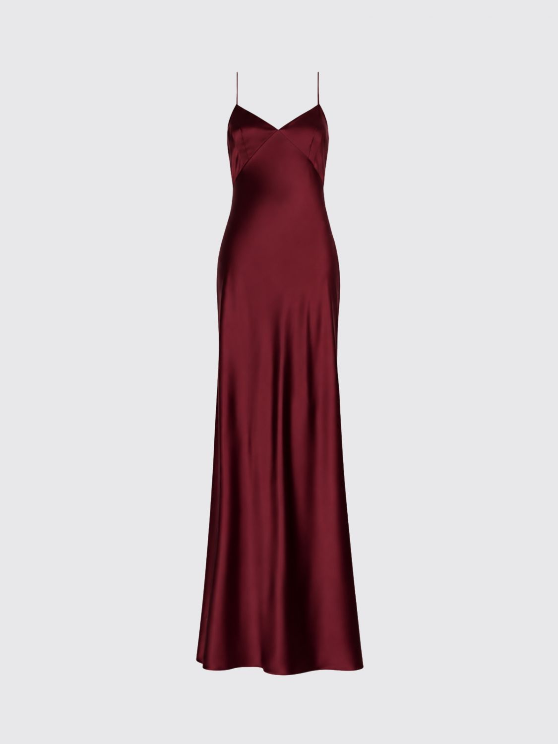 Max Mara Women Max Mara Long Satin V-Neck Evening Gown With Small Train MAX MARA