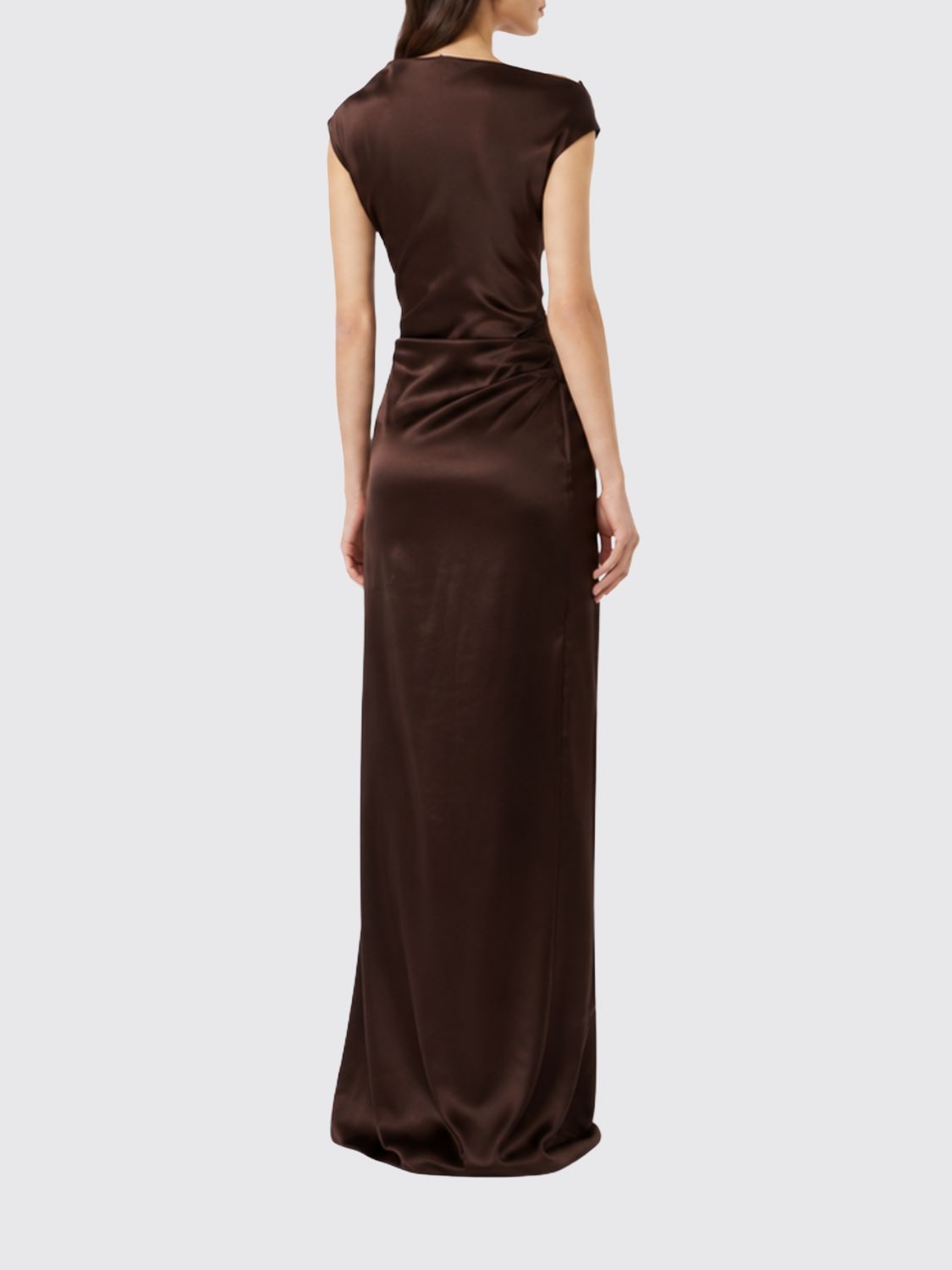 Max Mara Women Max Mara Long One-Shoulder Satin Evening Gown With Waist Draping MAX MARA