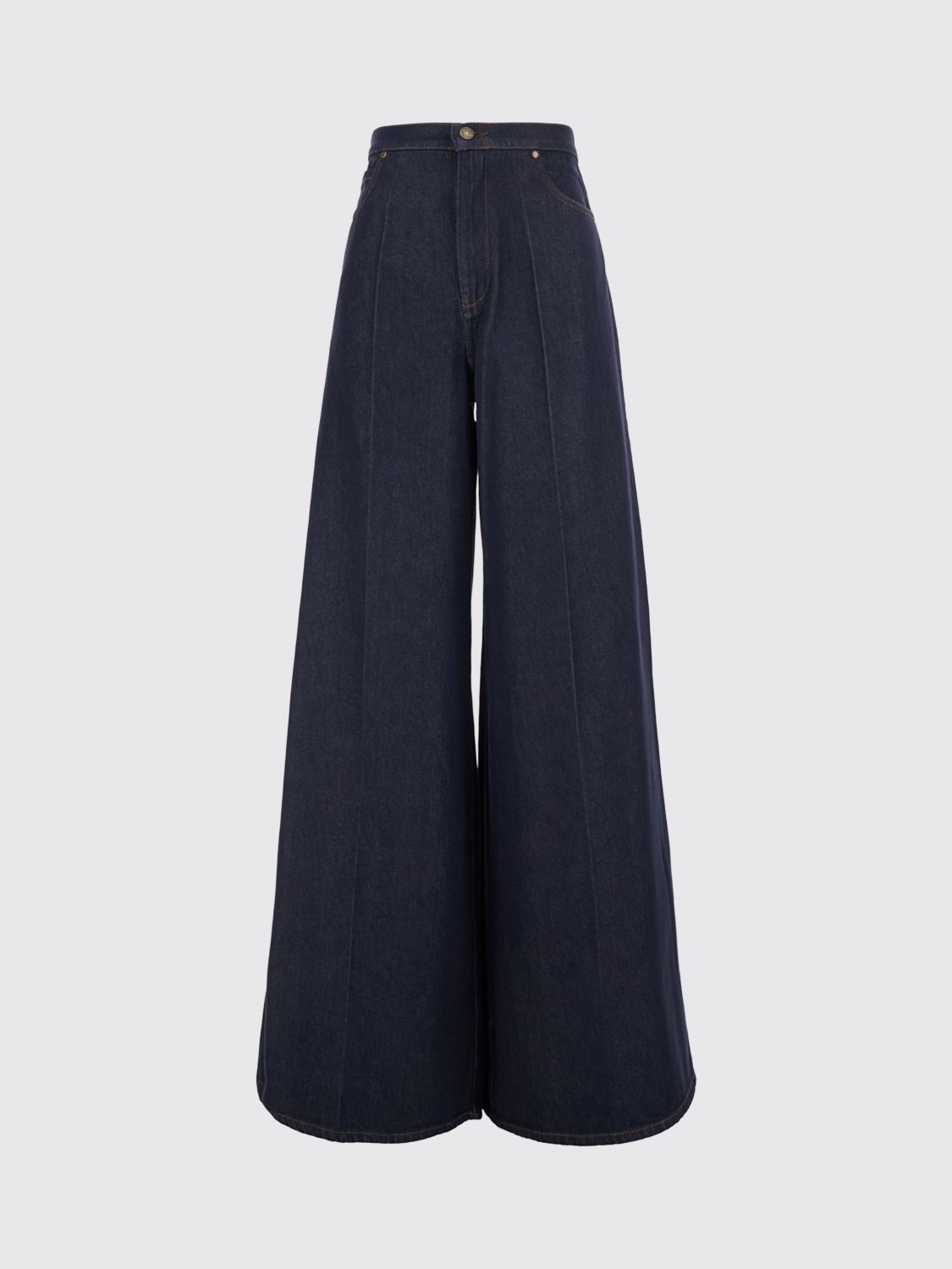 Max Mara Women Max Mara High-Waisted Wide Leg Jeans In Blue Denim With Five Pockets MAX MARA
