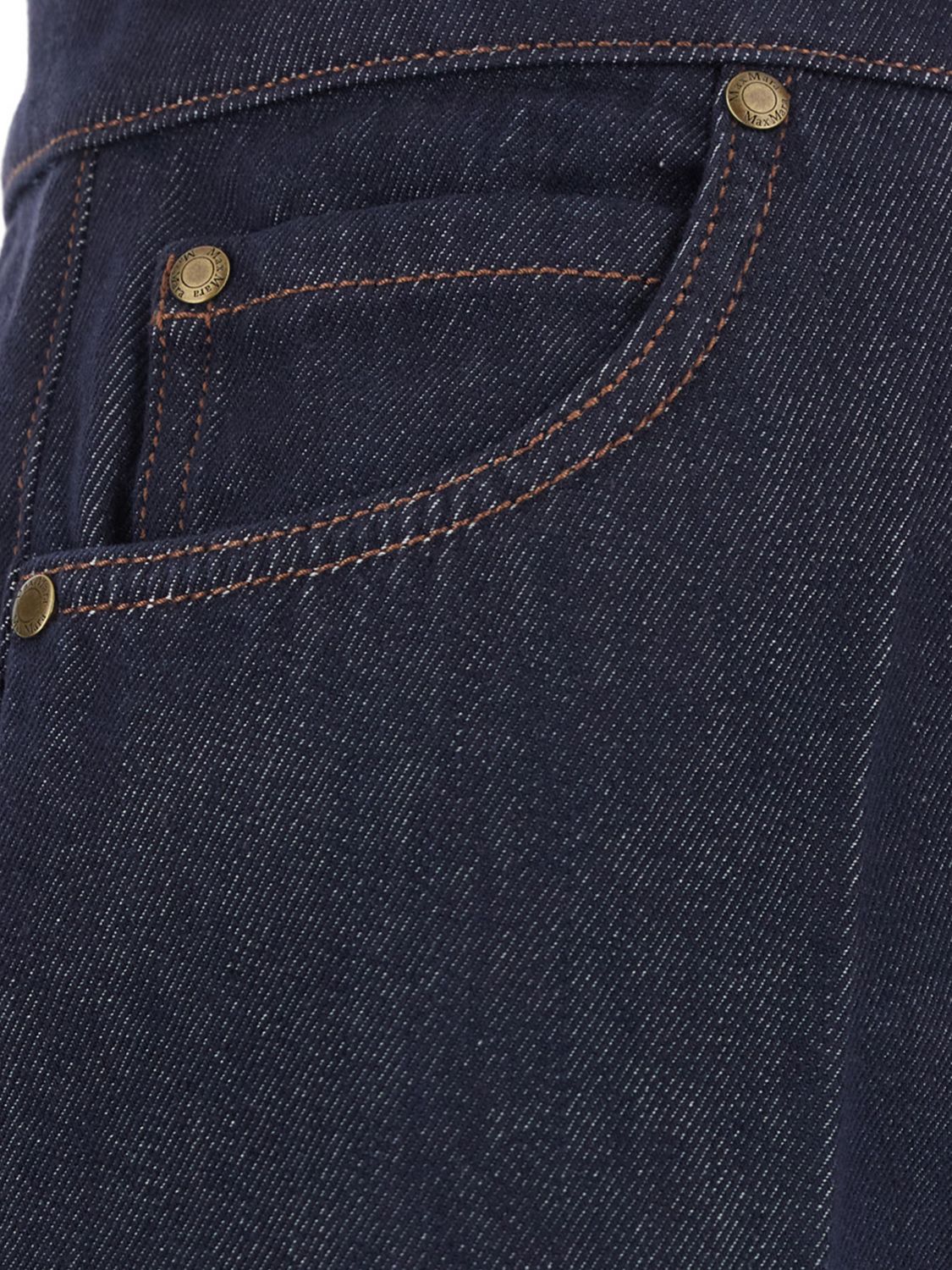 Max Mara Women Max Mara High-Waisted Wide Leg Jeans In Blue Denim With Five Pockets MAX MARA