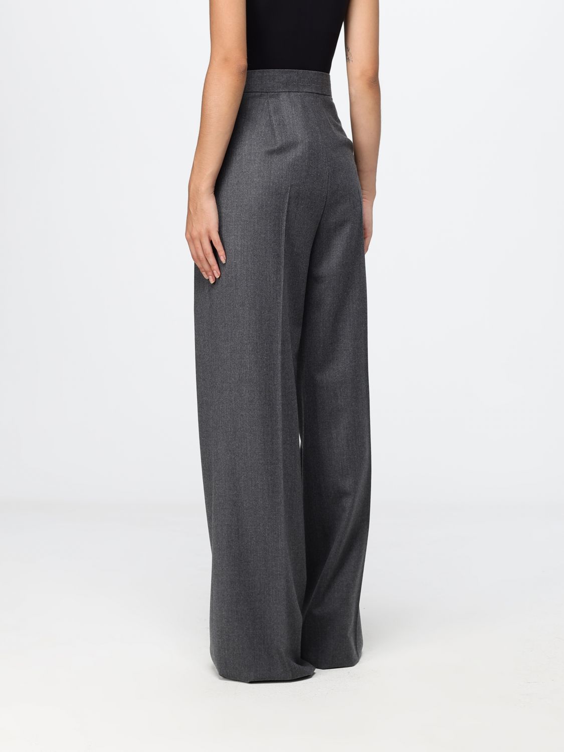 Max Mara Women Max Mara High-Waisted Flared Cri�Pe Trousers With Slash Pockets MAX MARA