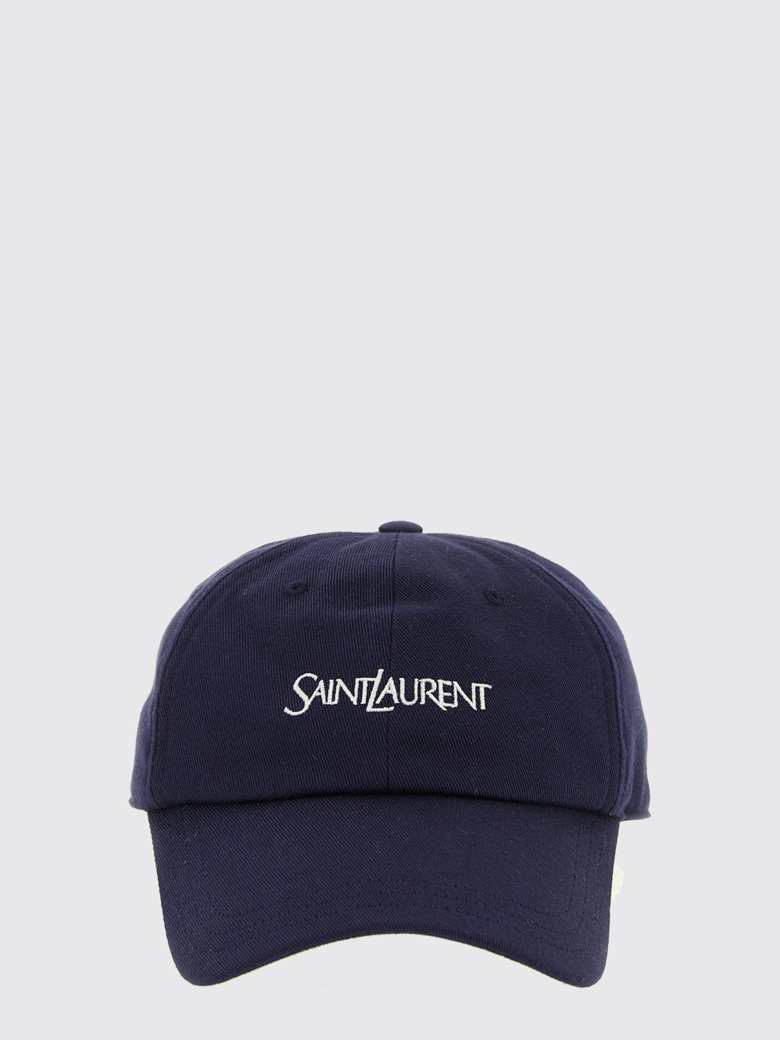 Saint Laurent Women Blue Cotton Baseball Cap Saint Laurent With Contrasting Logo SAINT LAURENT