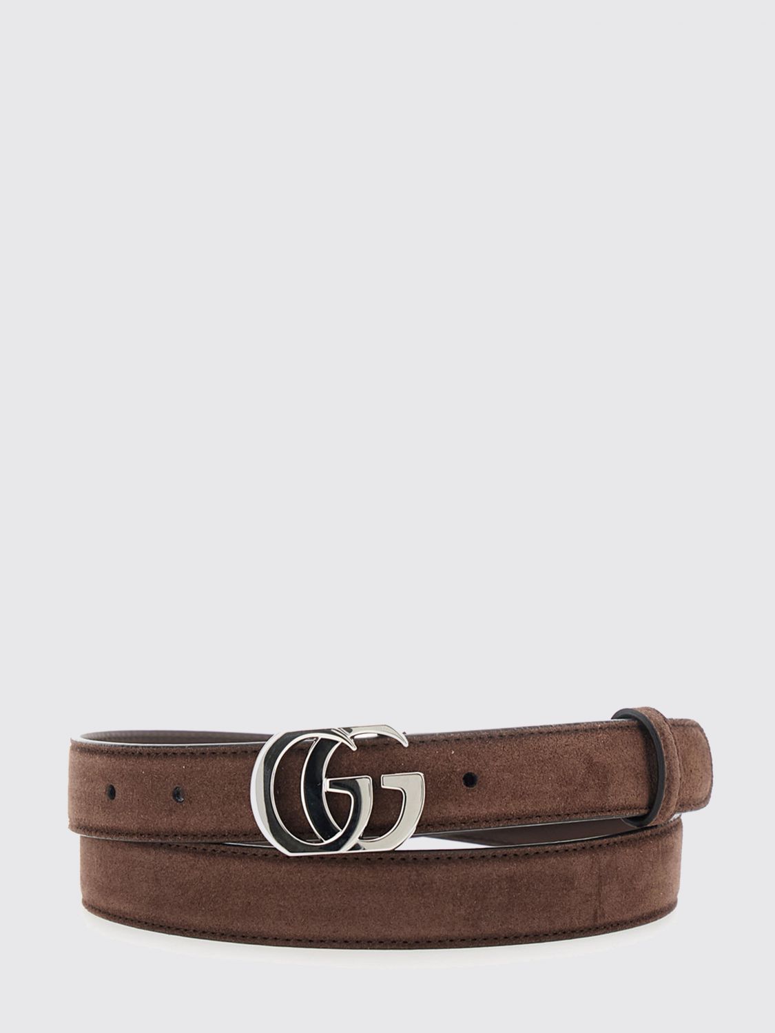 Gucci Women Suede Gg Marmont Gucci Belt With Monogram Buckle GUCCI