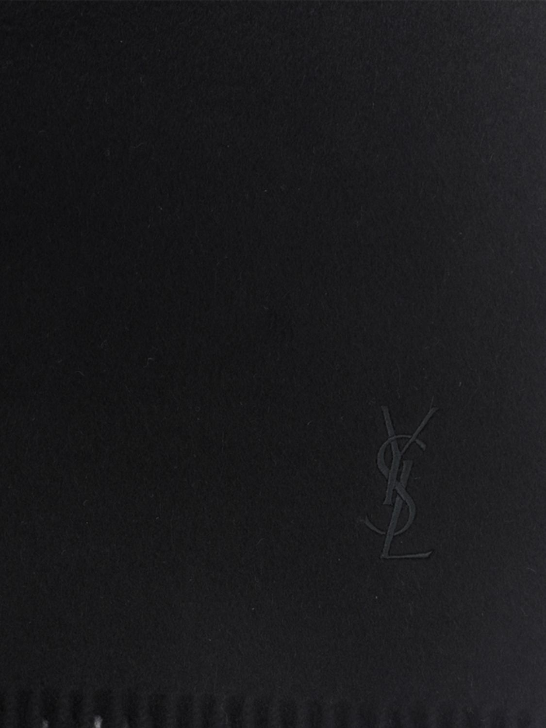 Saint Laurent Men Ysl Monogram Cashmere Scarf Saint Laurent With Fringed Edges SAINT LAURENT