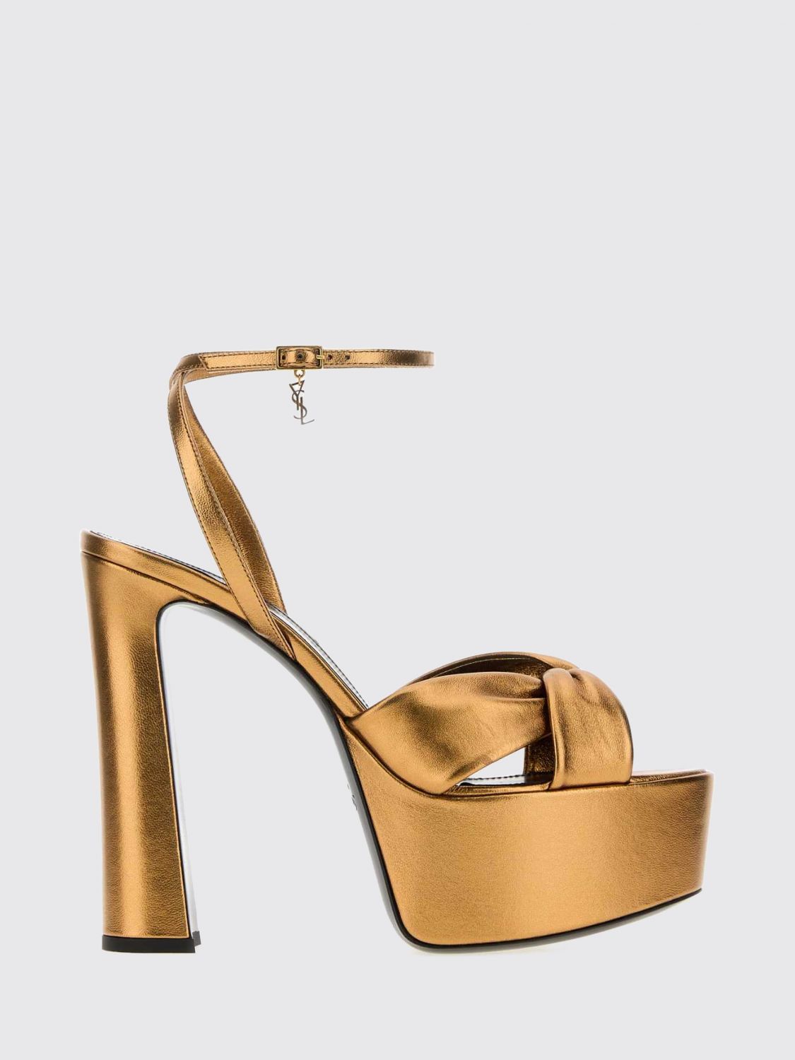 Saint Laurent Women Saint Laurent Franciane Satin Platform Sandals With High Heel SAINT LAURENT